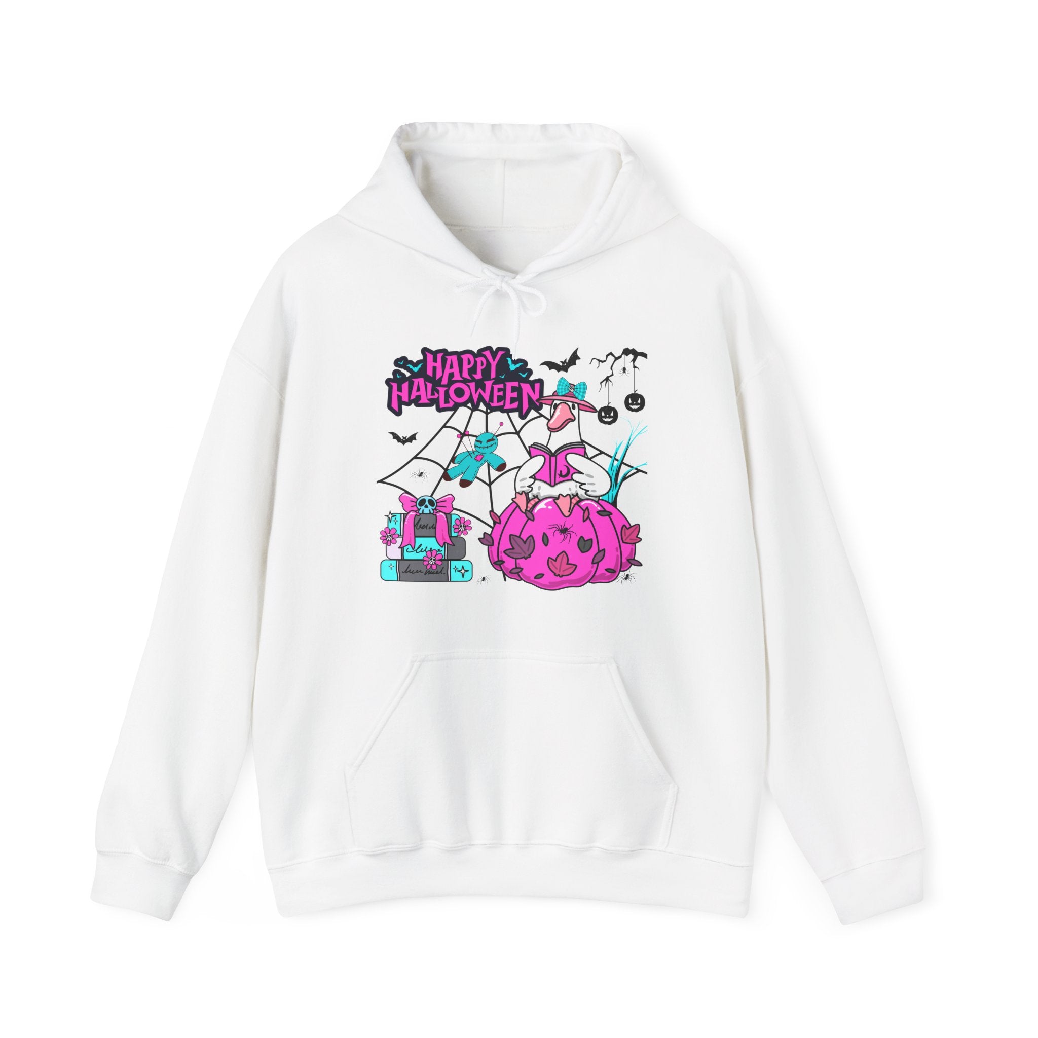 Halloween Kawaii Pumpkin Hoodie — "Happy Halloween" Cute Spooky Graphic