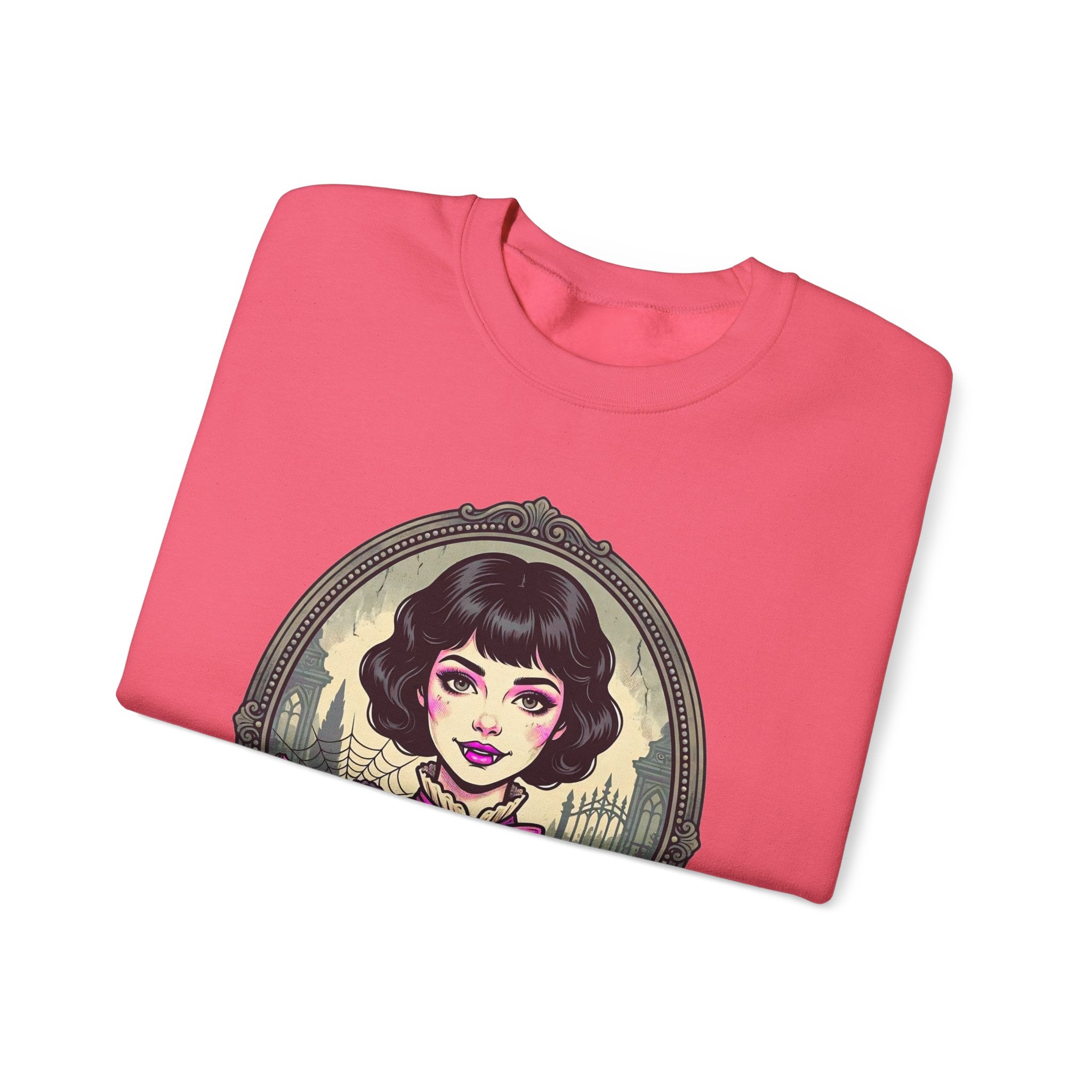 Horror Girl Crewneck Sweatshirt — "Pretty Girls Love Horror" Retro Goth Pullover