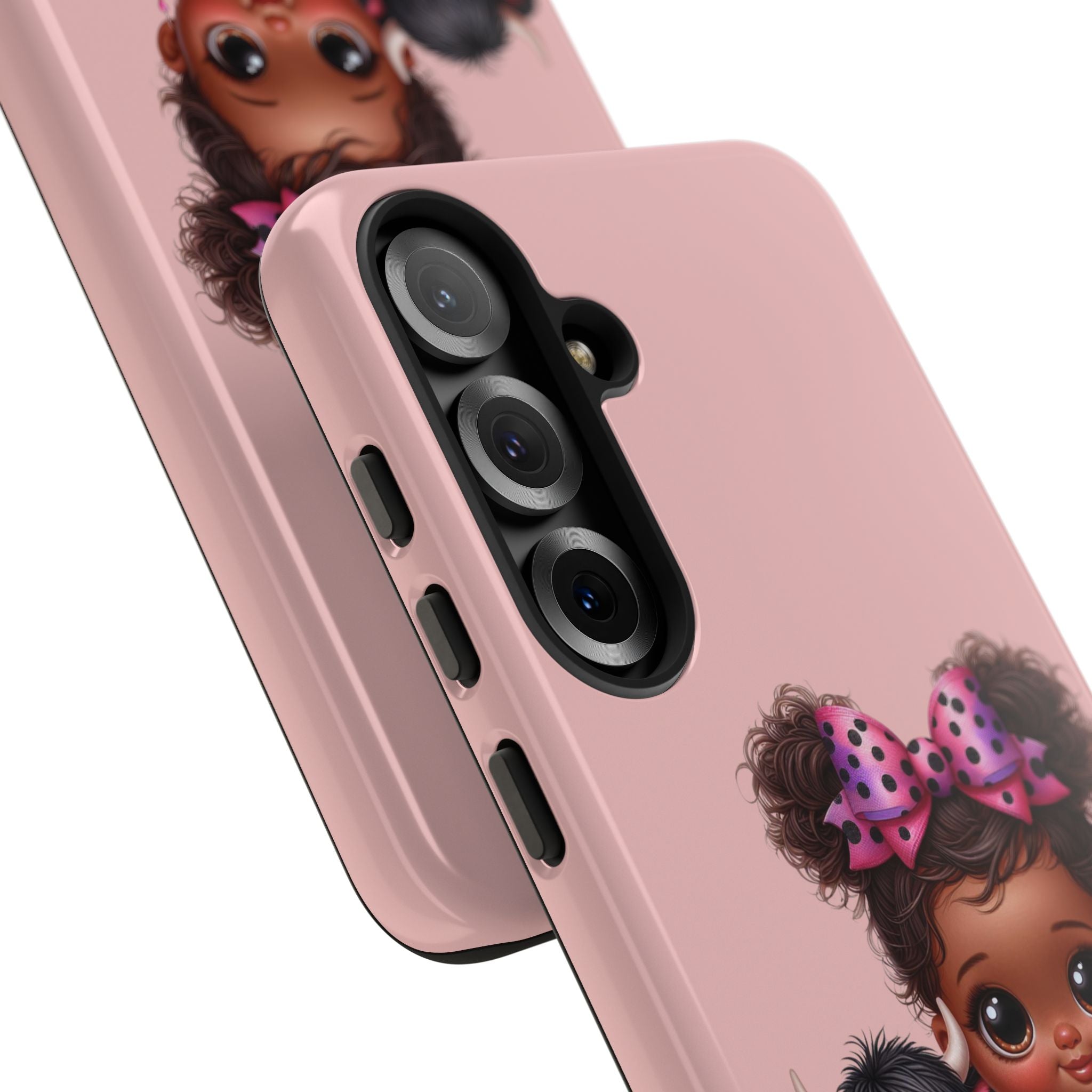 Cute Baby Girl with Plush Cow Phone Case