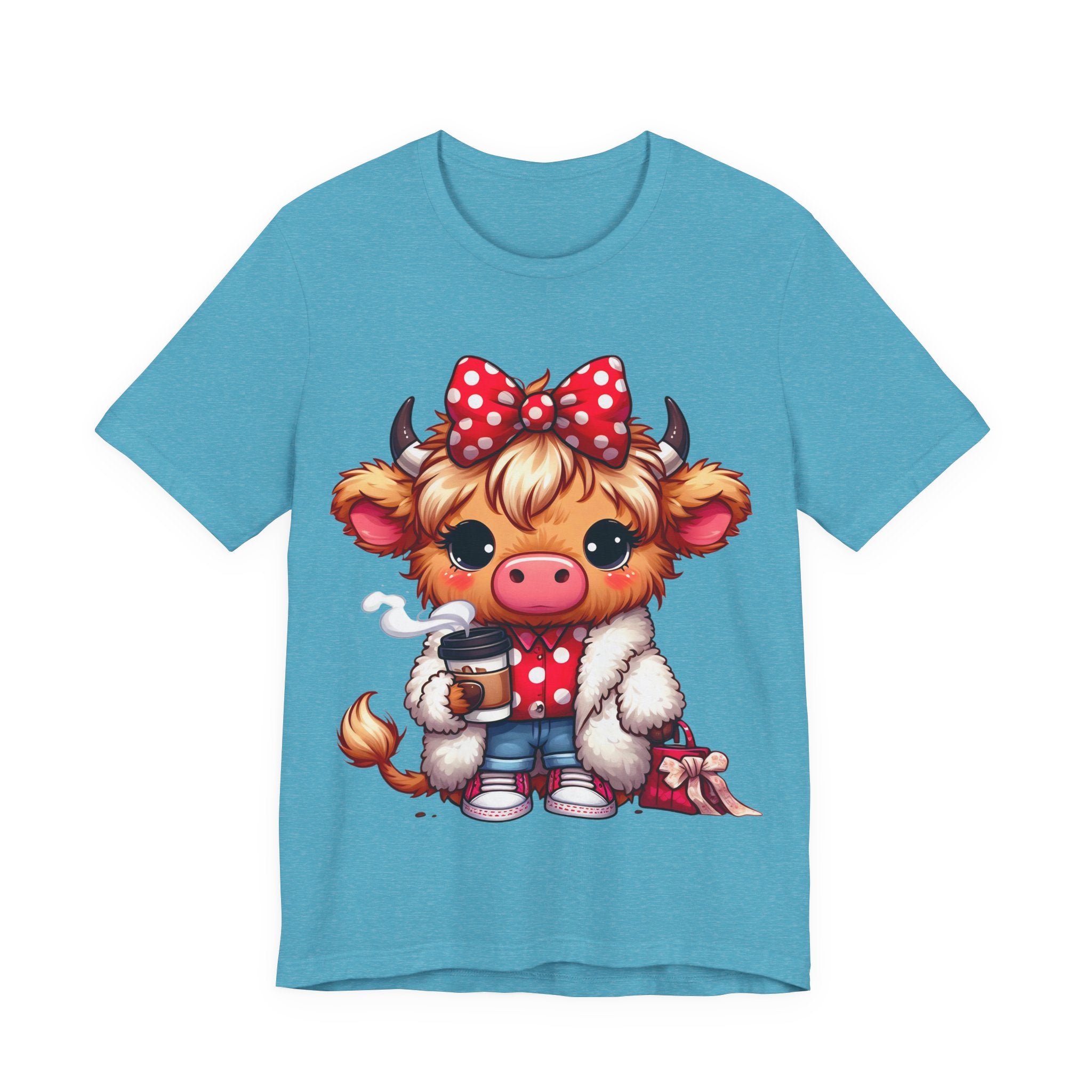 Cow Cute Tee — Cozy Cow with Coffee Graphic T-Shirt