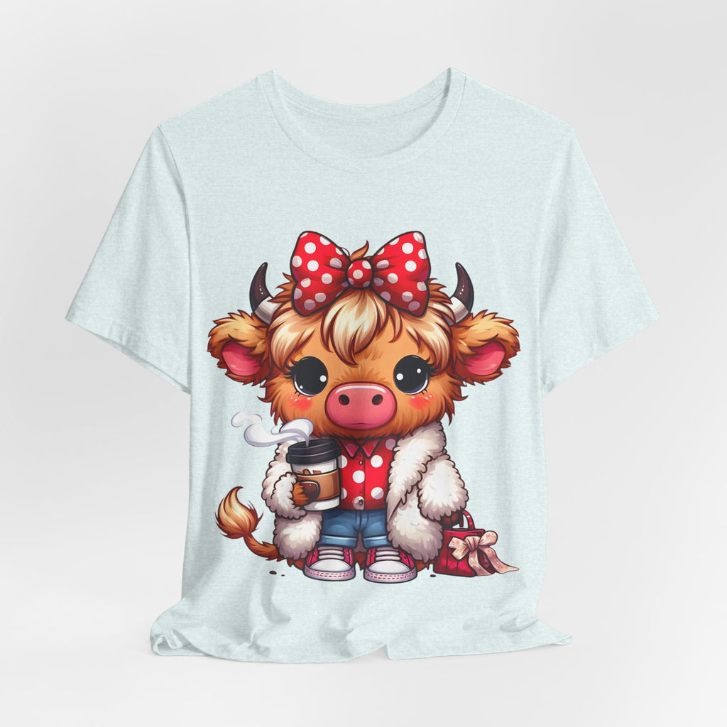 Cow Cute Tee — Cozy Cow with Coffee Graphic T-Shirt