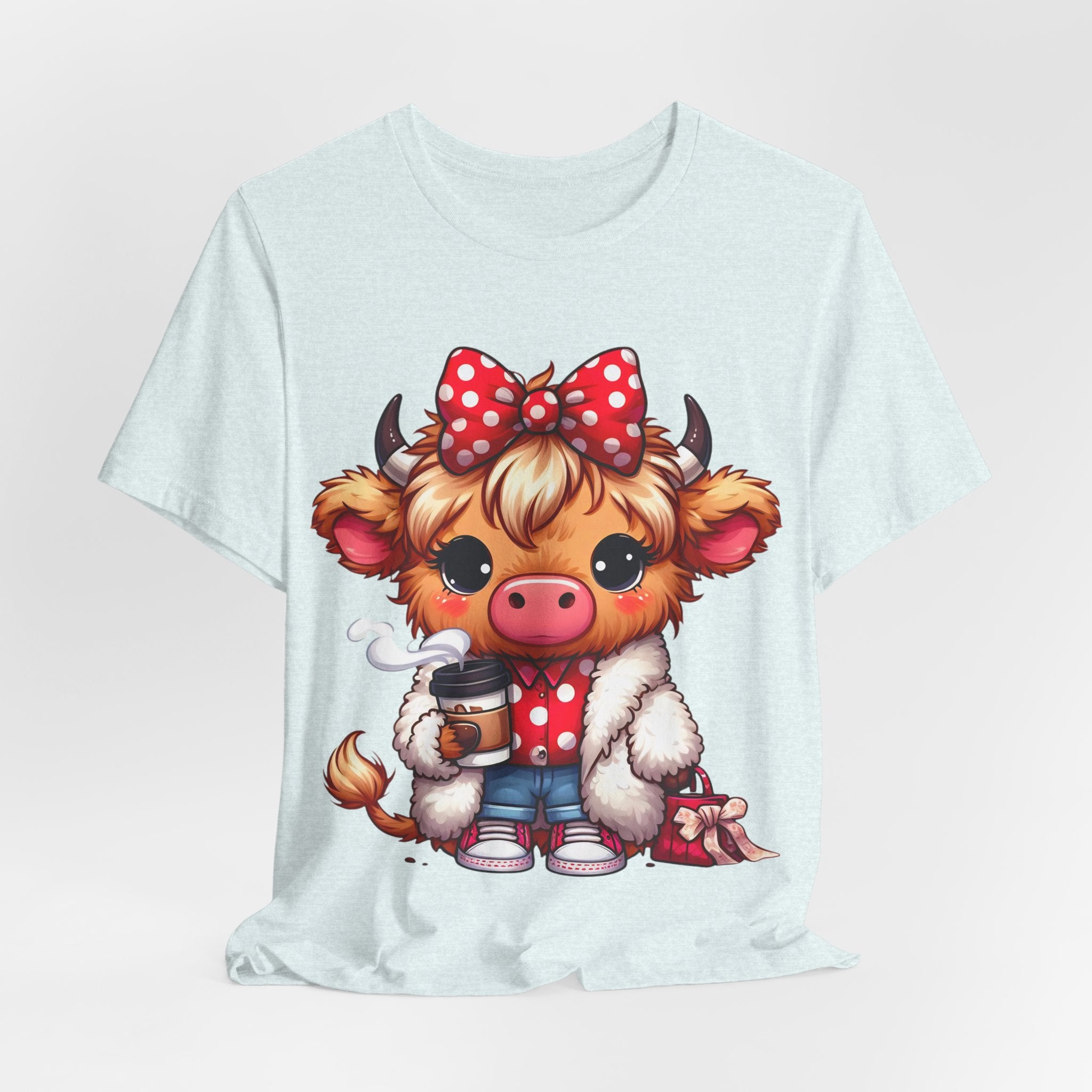 Cow Cute Tee — Cozy Cow with Coffee Graphic T-Shirt