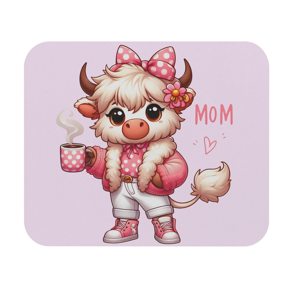 Cute Cow 'Mom' Mouse Pad — Pink Kawaii Mother’s Day Desk Mat
