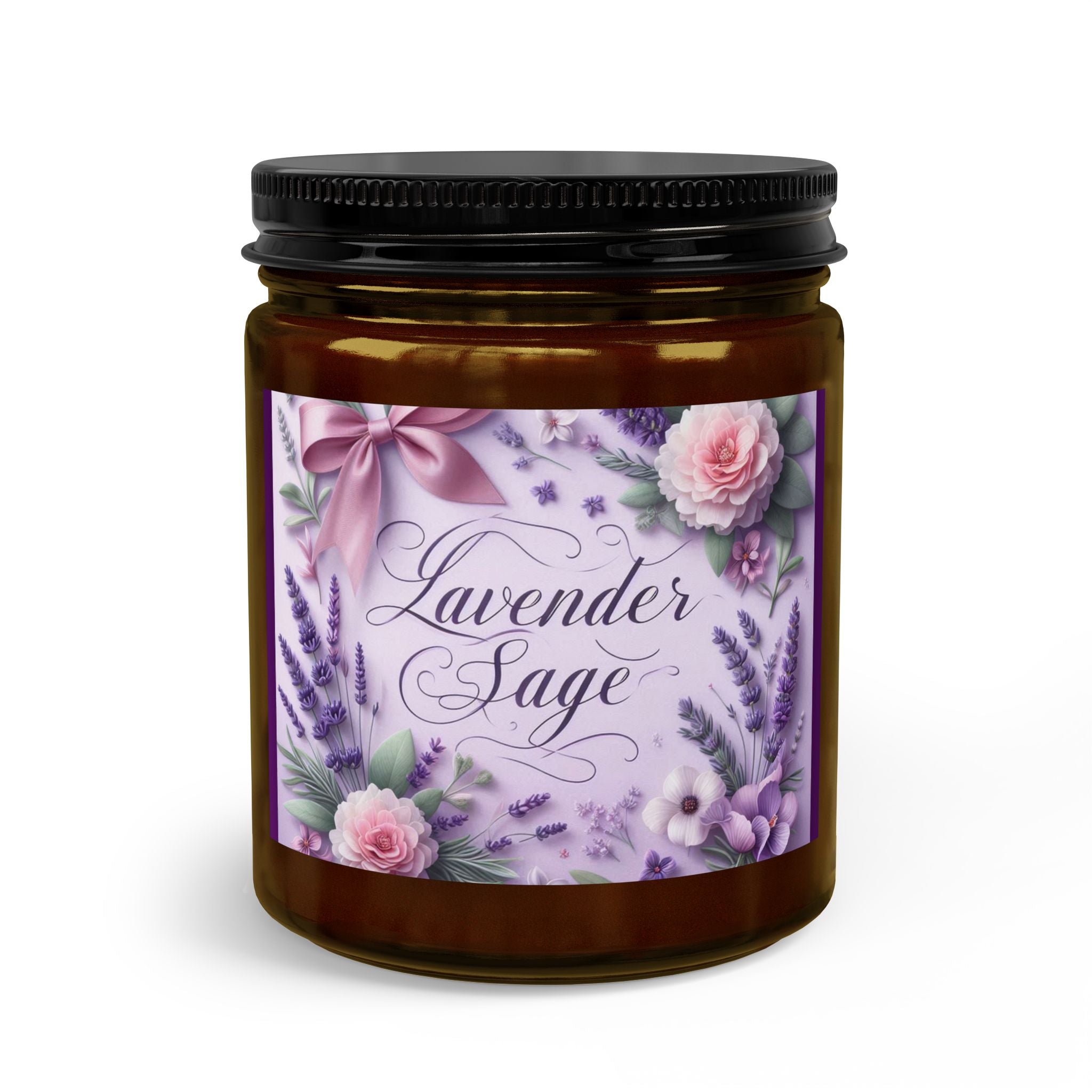 Lavender Sage Candle Set — Aromatherapy Jar with Matches & Wick Trimmer