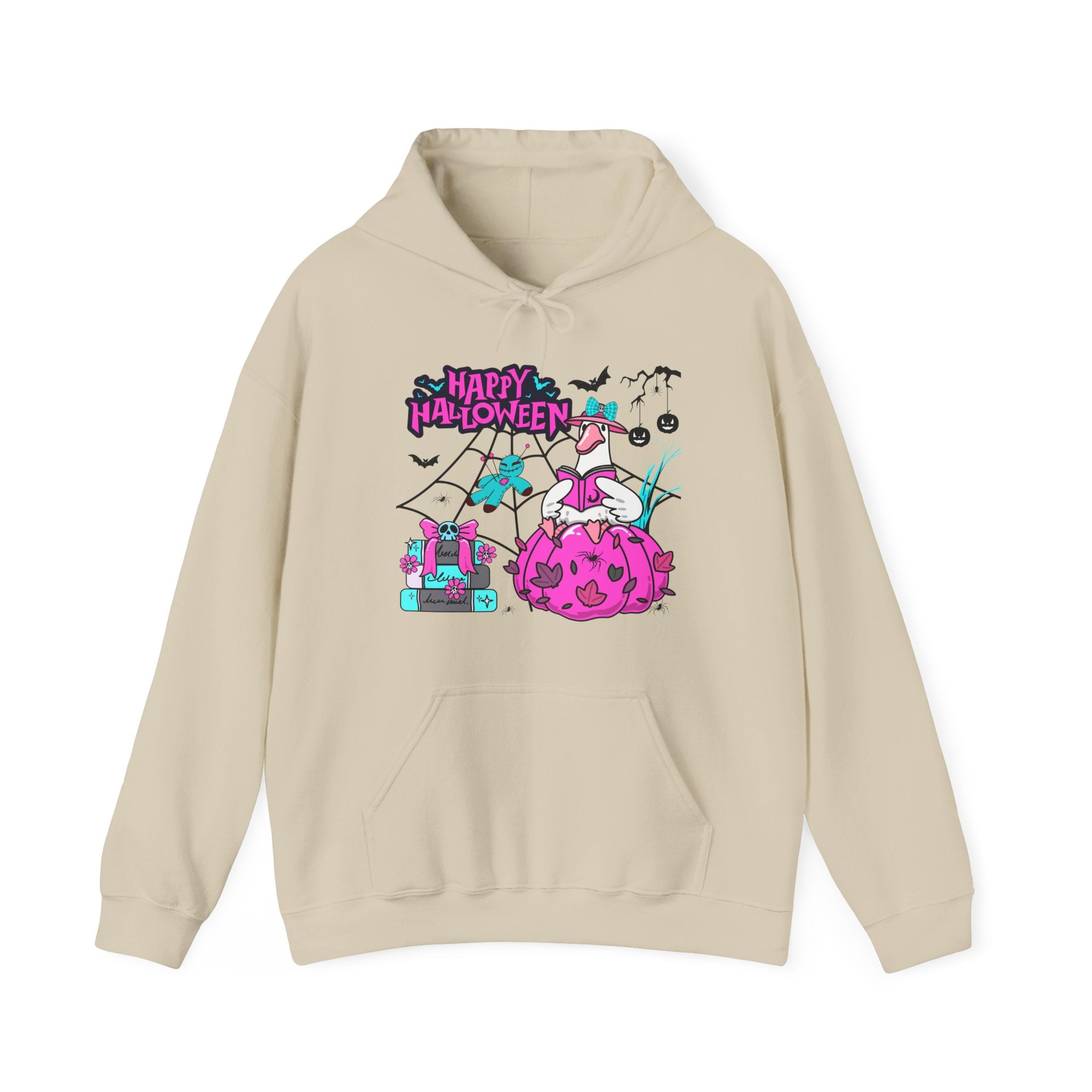 Halloween Kawaii Pumpkin Hoodie — "Happy Halloween" Cute Spooky Graphic