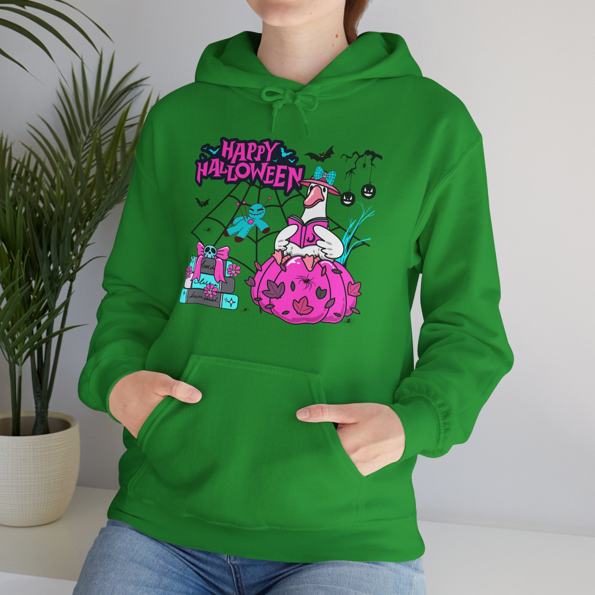 Halloween Kawaii Pumpkin Hoodie — "Happy Halloween" Cute Spooky Graphic