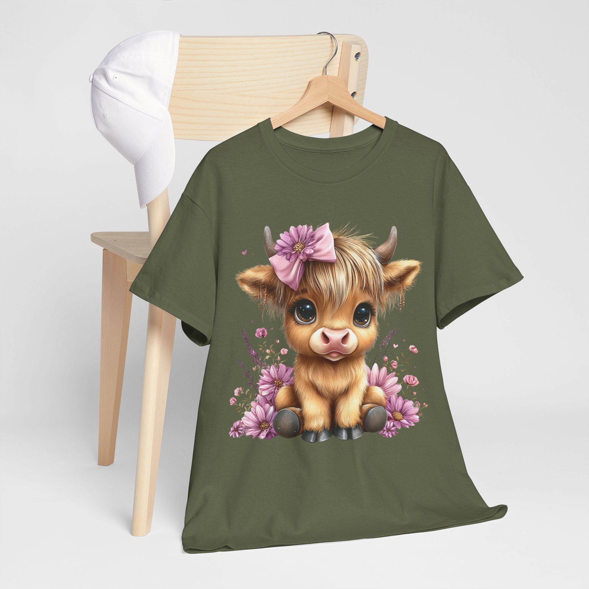 Cute Calf Tee — Adorable Floral Baby Cow Graphic T-Shirt