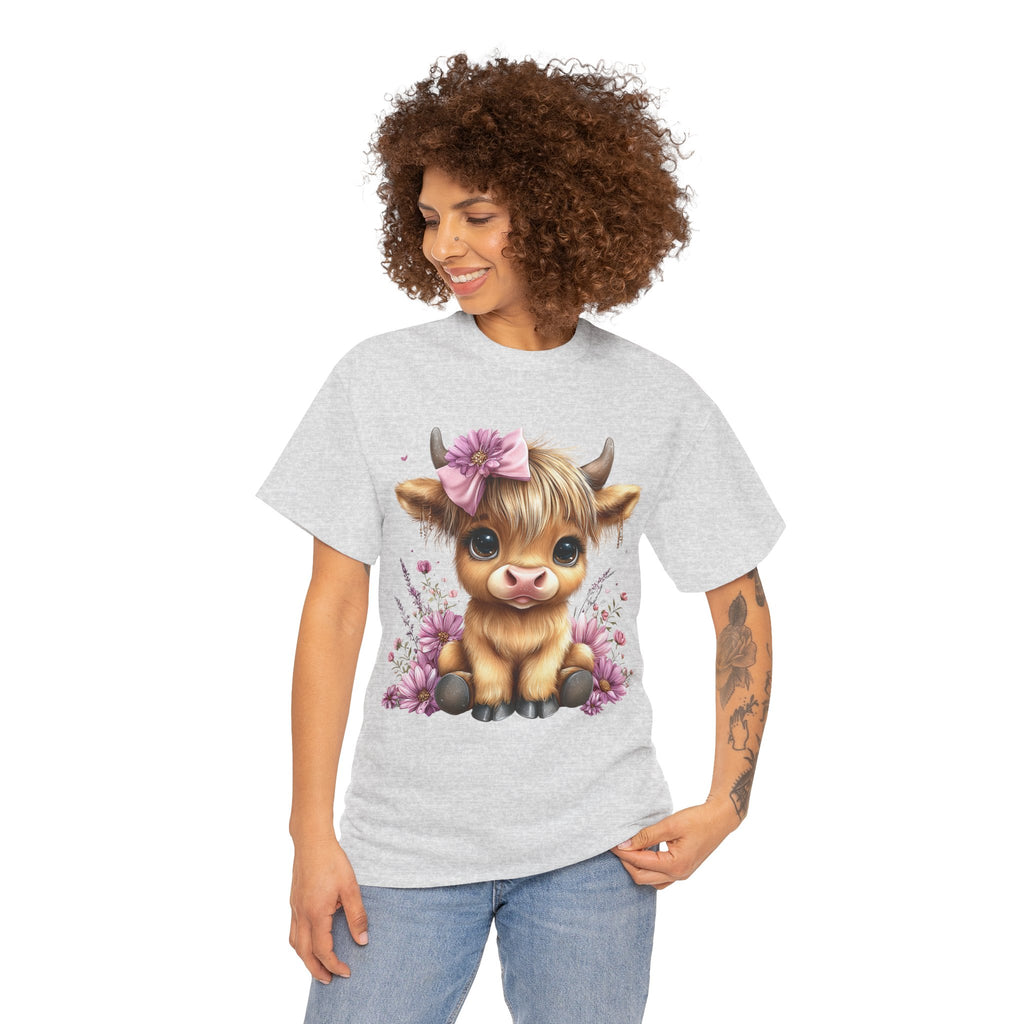 Cute Calf Tee — Adorable Floral Baby Cow Graphic T-Shirt