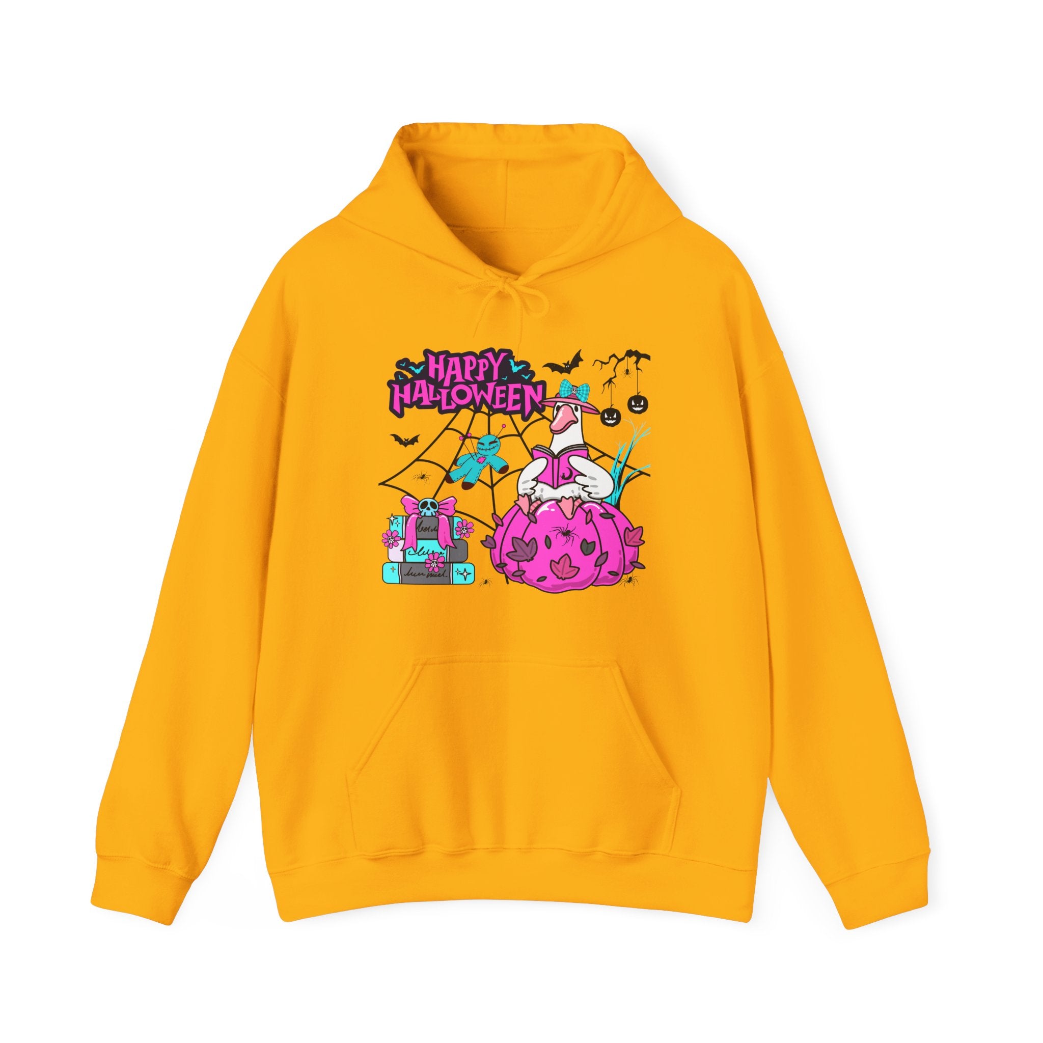 Halloween Kawaii Pumpkin Hoodie — "Happy Halloween" Cute Spooky Graphic