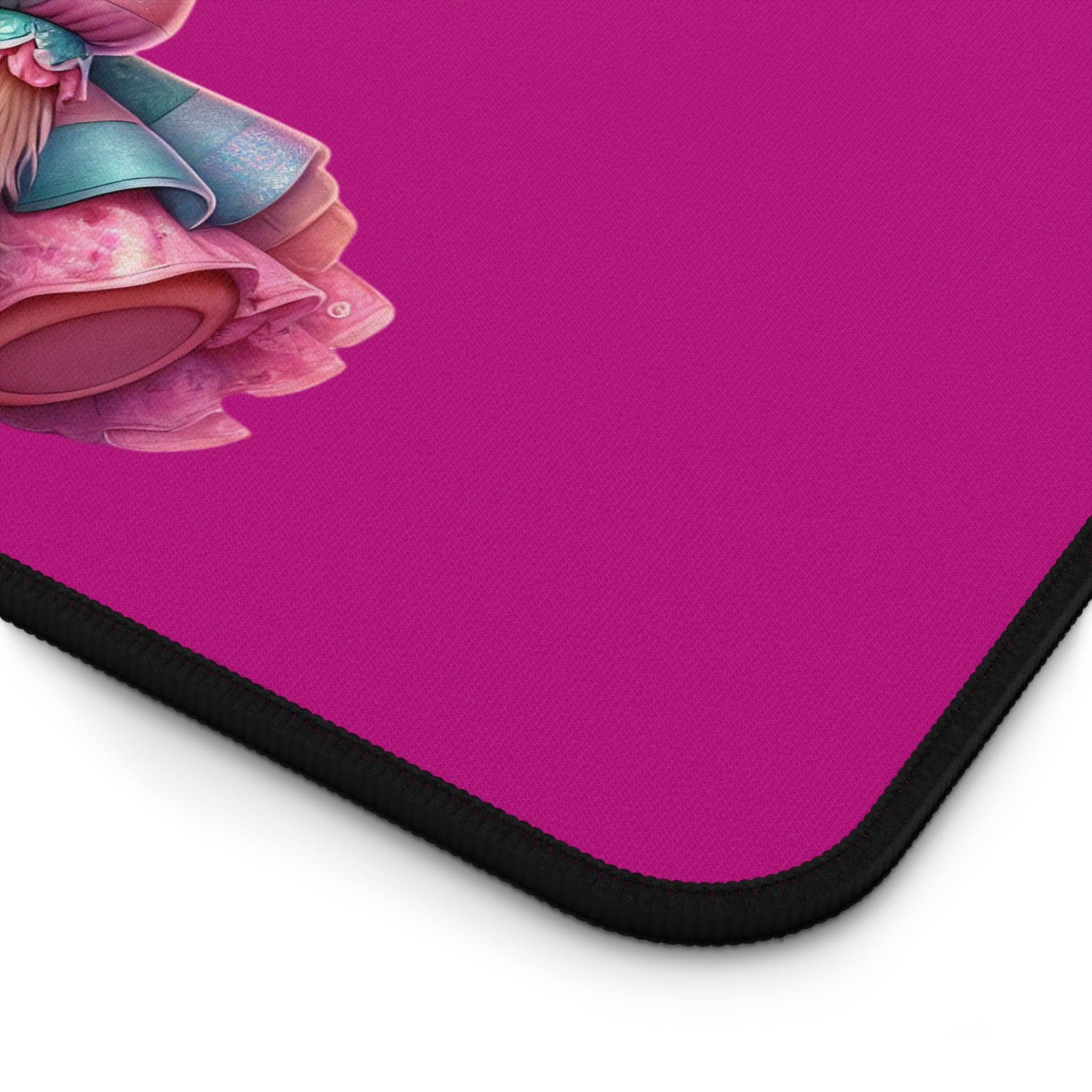 Cute Pink Calf Desk Mat — Adorable Dressed-Up Baby Cow Mousepad for Kids & Animal Lovers