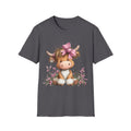 Cute Highland Cow Tee — Pink Bow Calf T-Shirt