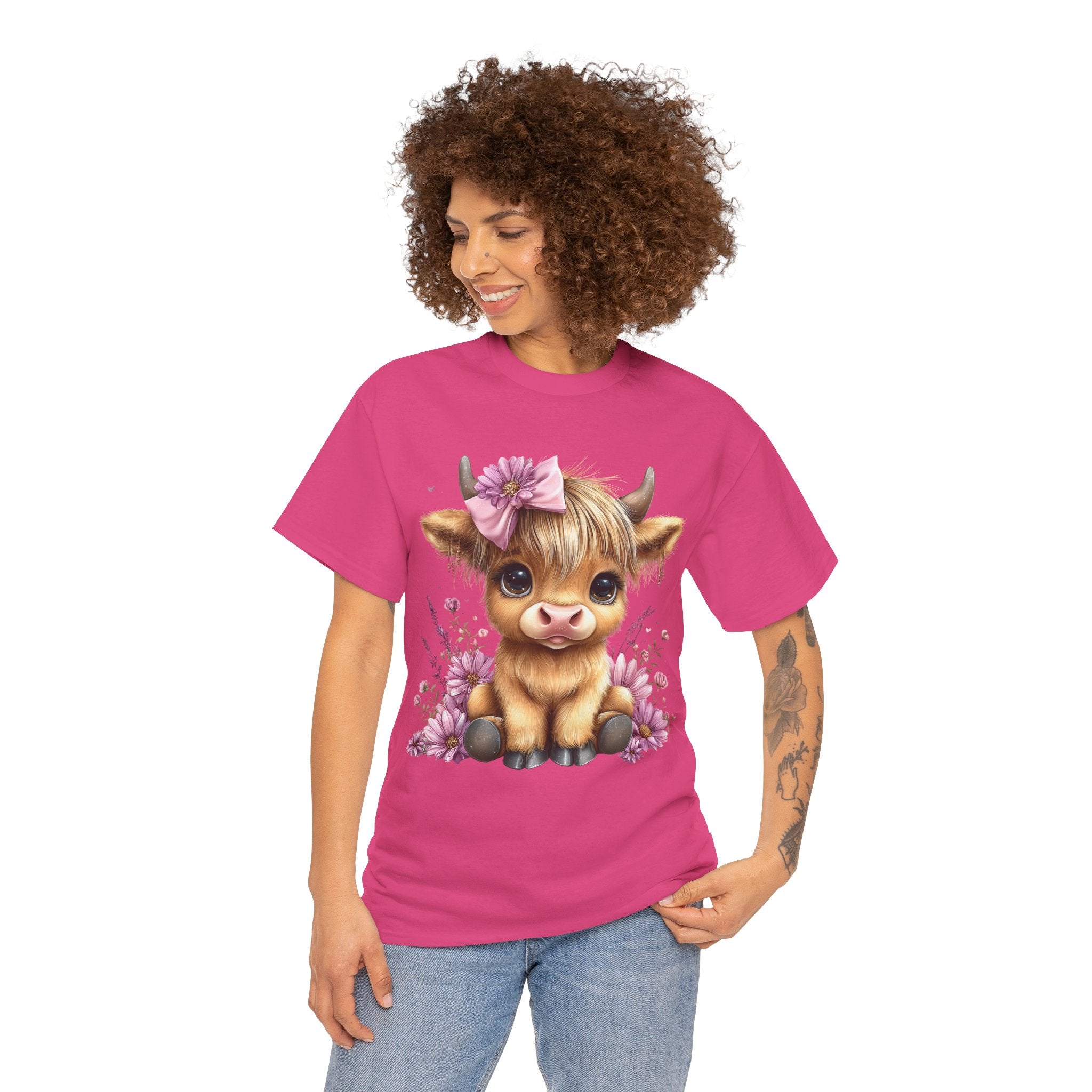 Cute Calf Tee — Adorable Floral Baby Cow Graphic T-Shirt