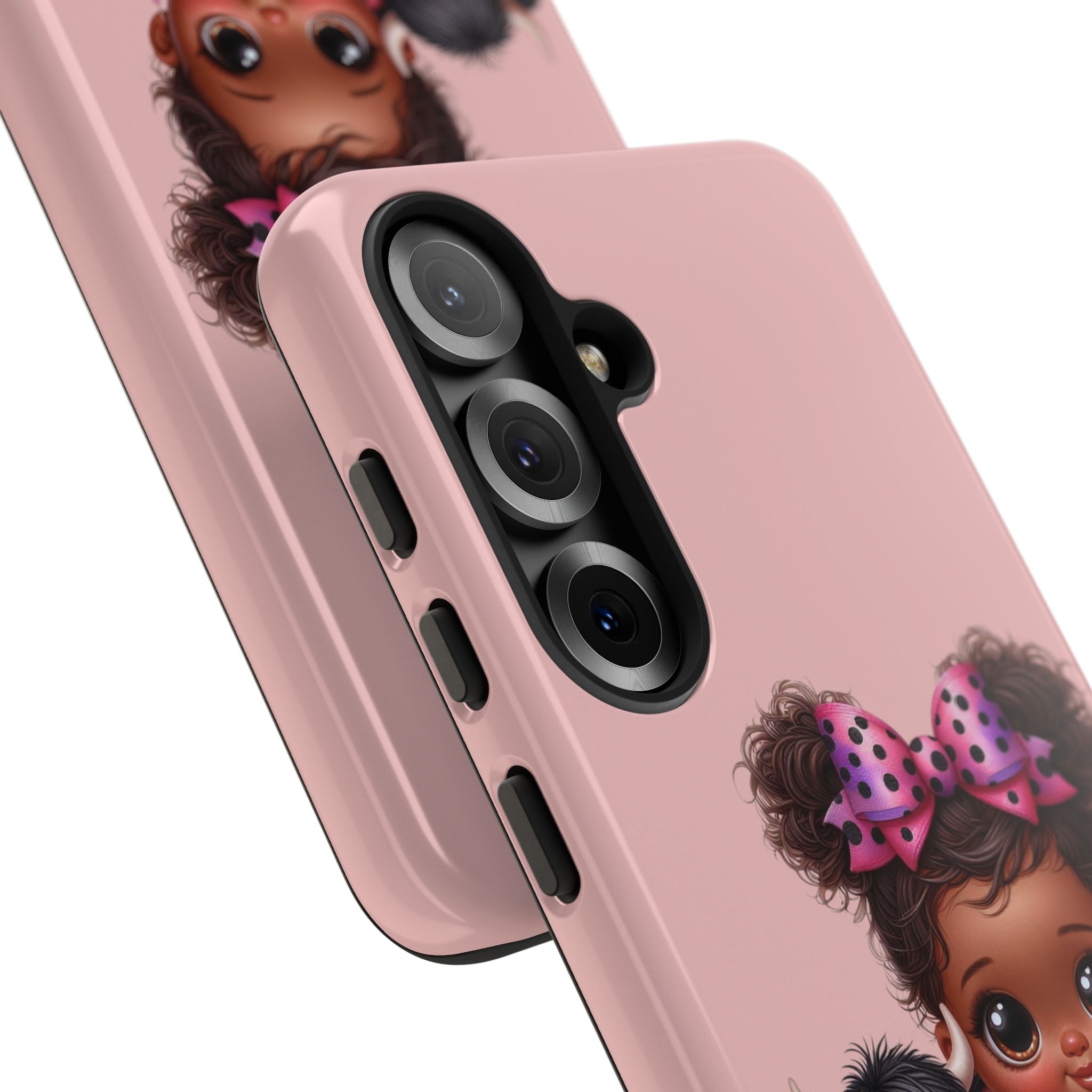 Cute Baby Girl with Plush Cow Phone Case