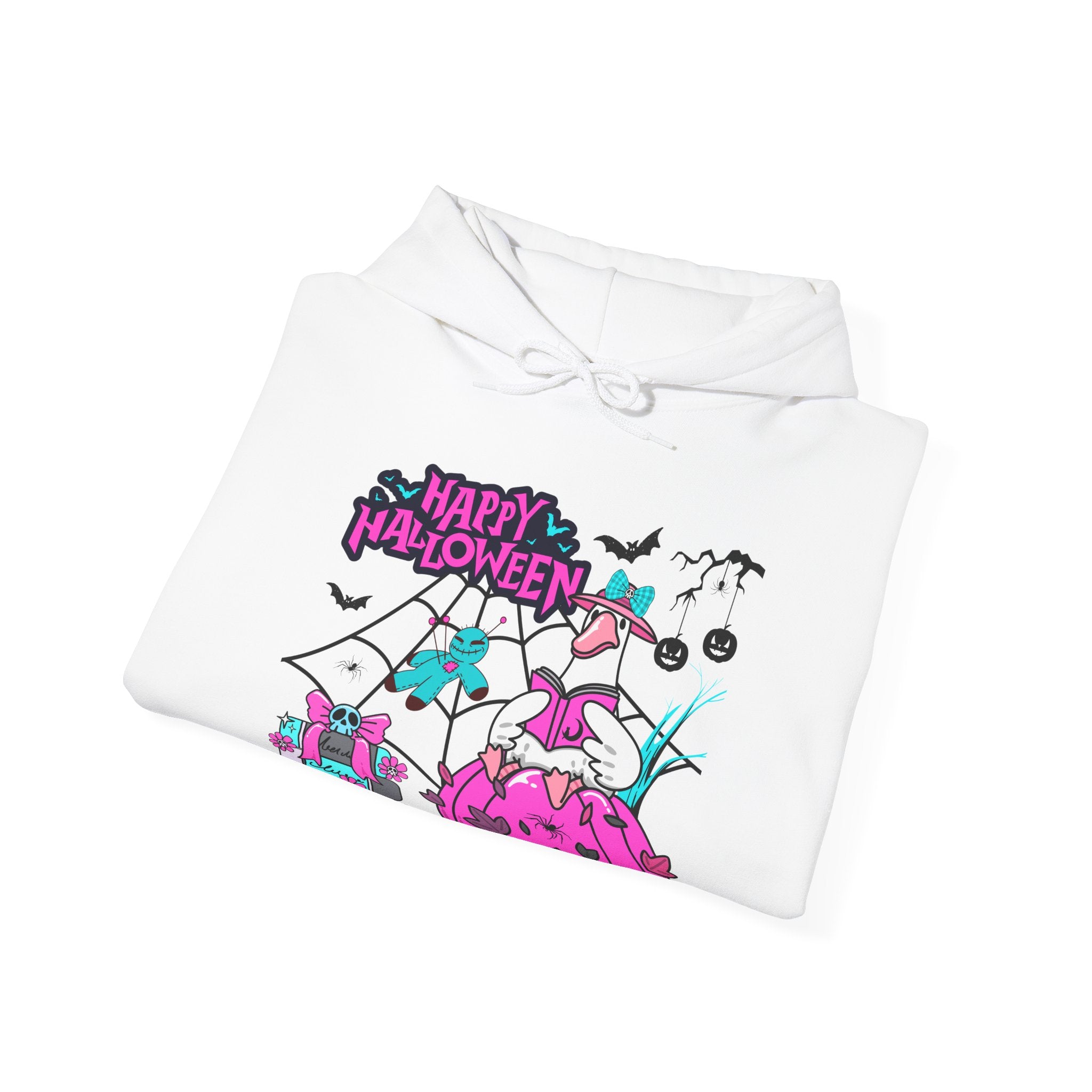 Halloween Kawaii Pumpkin Hoodie — "Happy Halloween" Cute Spooky Graphic