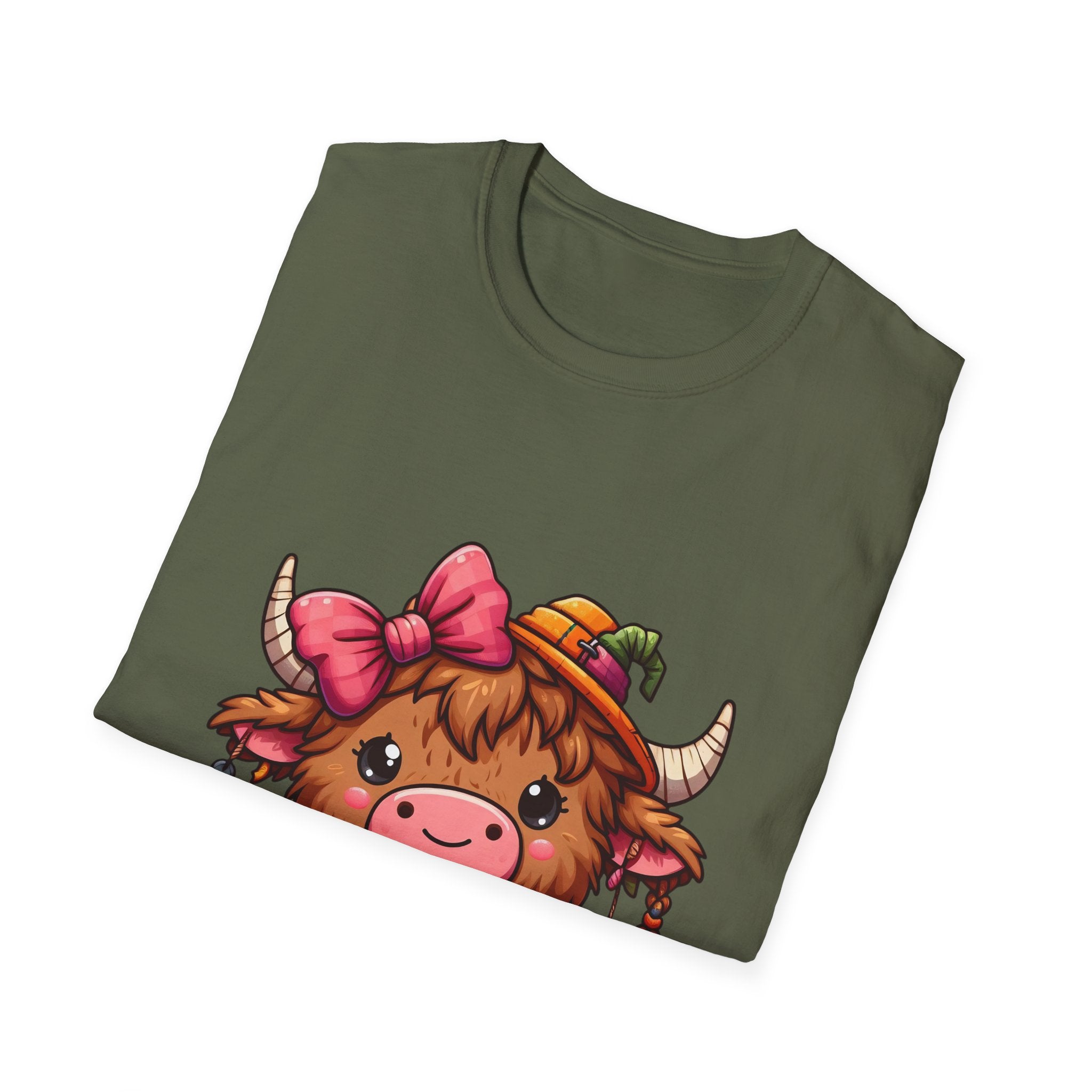 Cute Highland Cow Fall T-Shirt — Pumpkin Patch Baby Highland Cow Graphic Tee