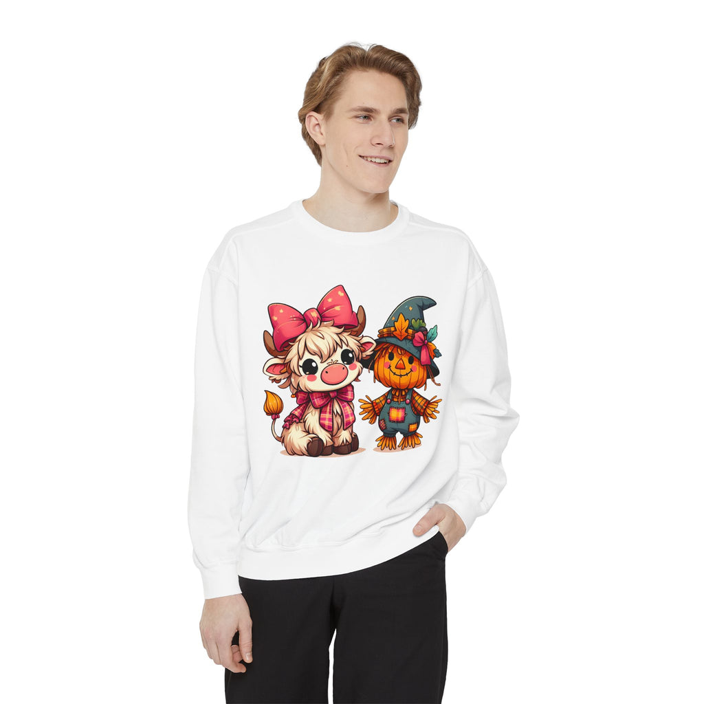 Halloween Cute Scarecrow & Kitty Sweatshirt
