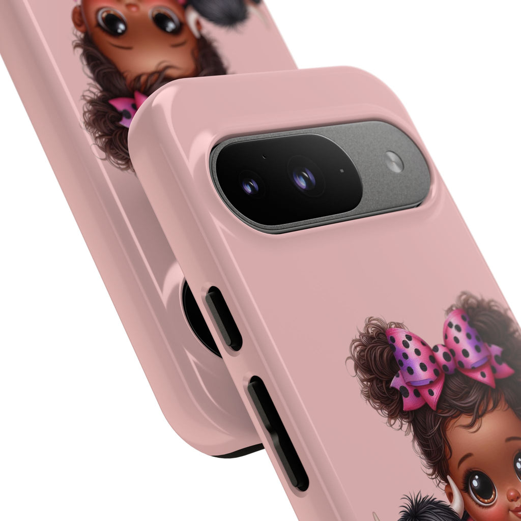Cute Baby Girl with Plush Cow Phone Case