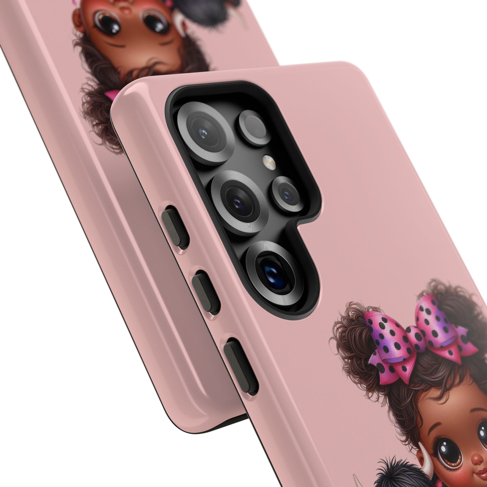 Cute Baby Girl with Plush Cow Phone Case