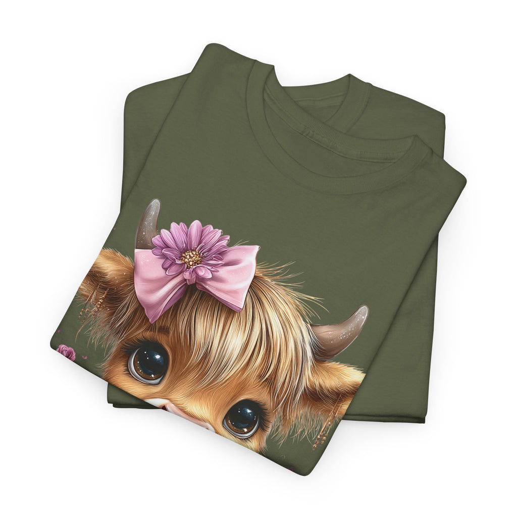 Cute Calf Tee — Adorable Floral Baby Cow Graphic T-Shirt