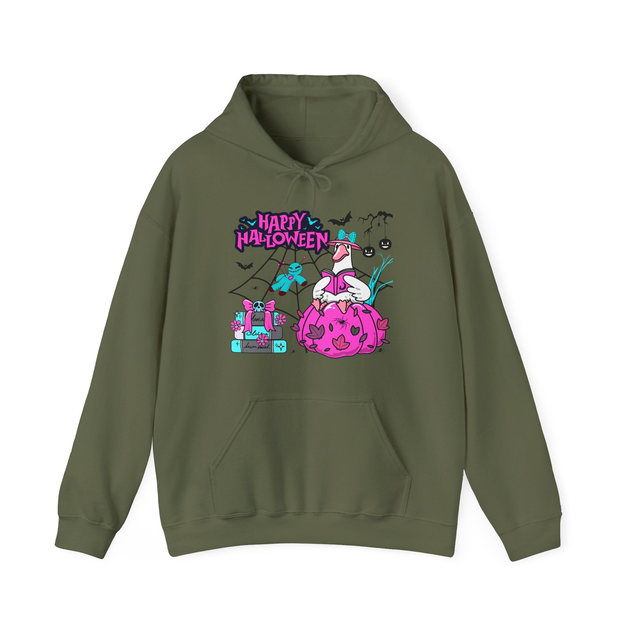 Halloween Kawaii Pumpkin Hoodie — "Happy Halloween" Cute Spooky Graphic