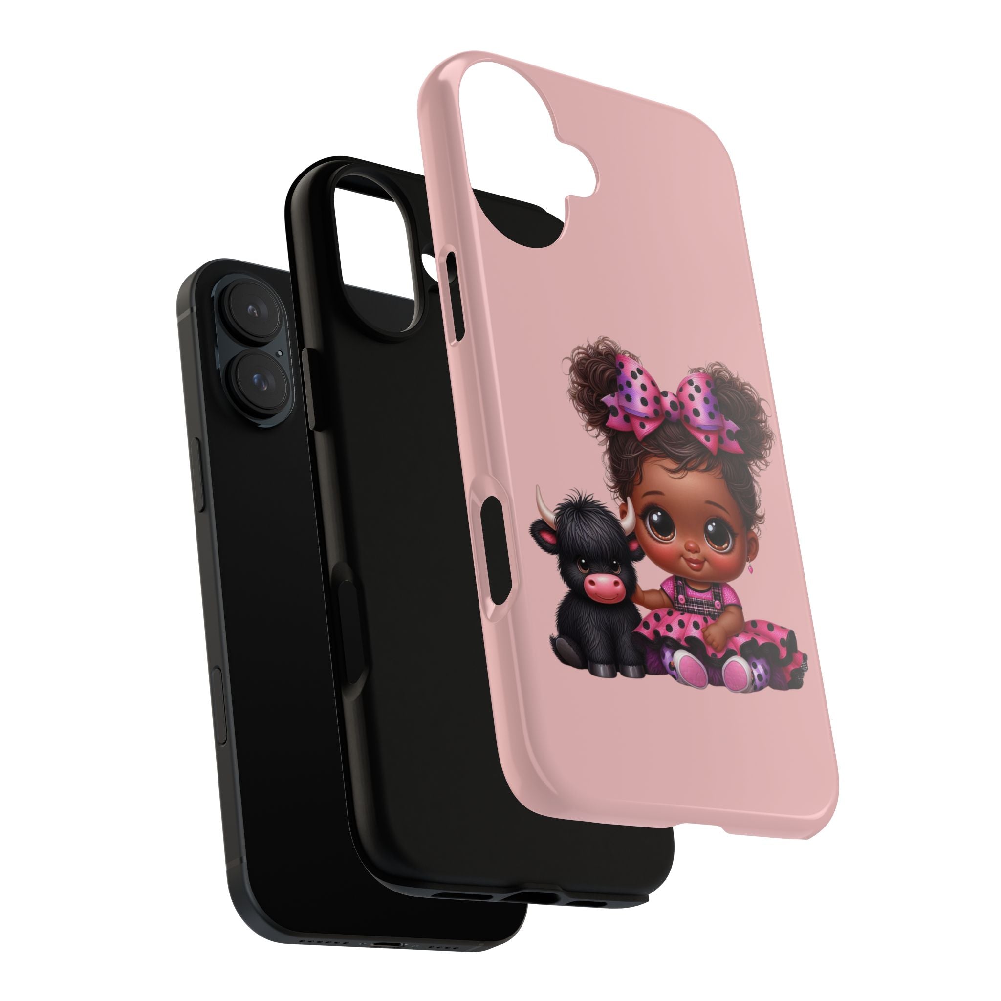 Cute Baby Girl with Plush Cow Phone Case