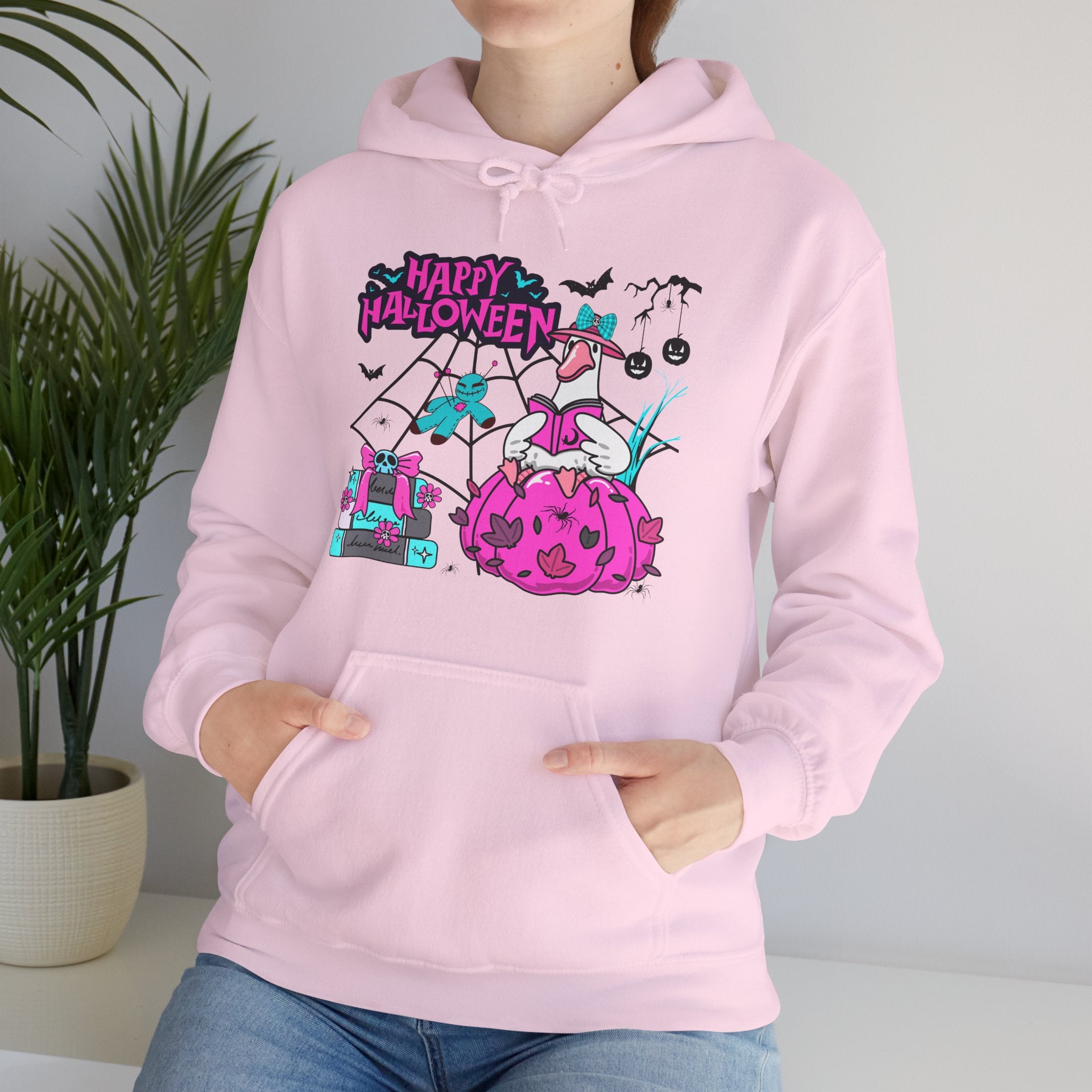 Halloween Kawaii Pumpkin Hoodie — "Happy Halloween" Cute Spooky Graphic