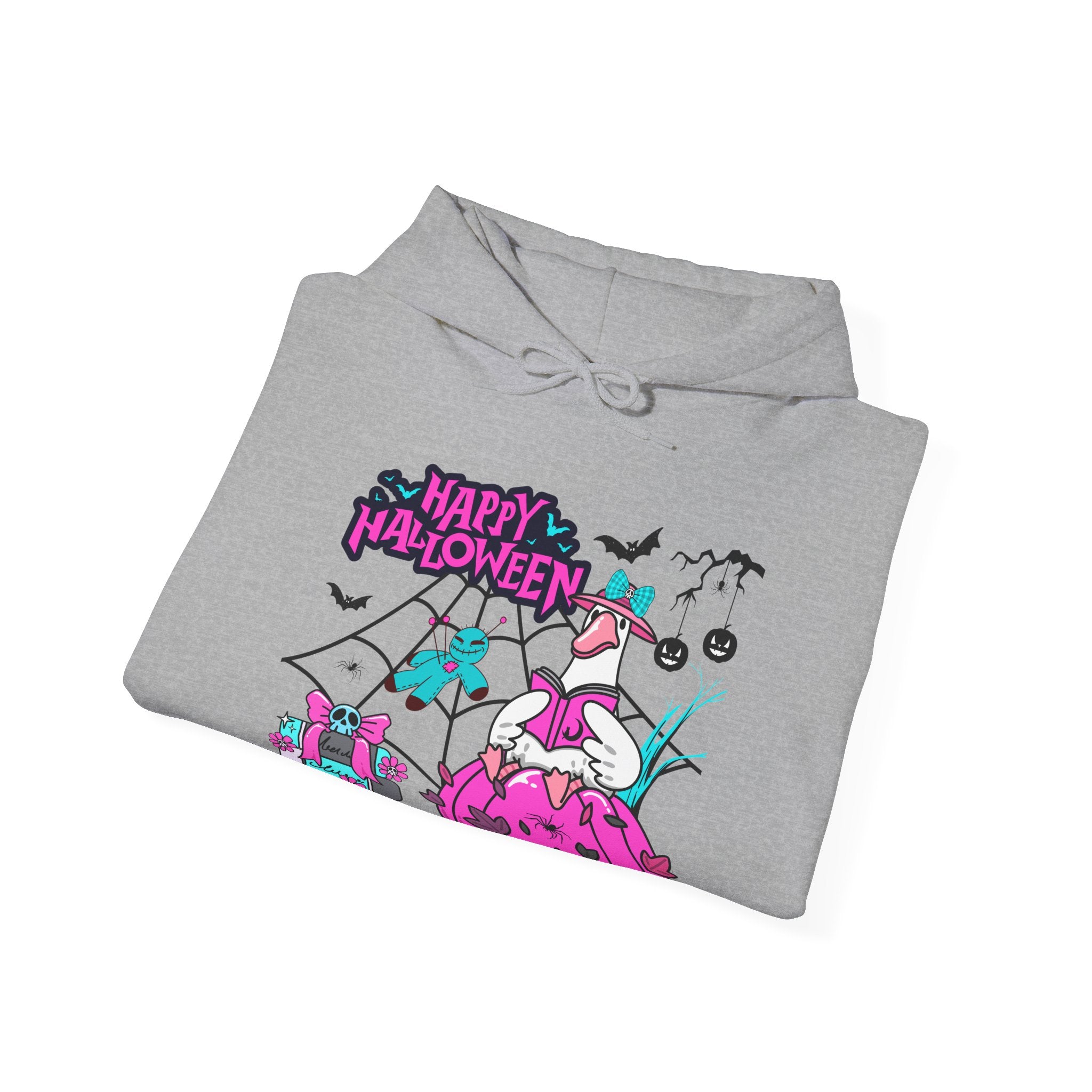 Halloween Kawaii Pumpkin Hoodie — "Happy Halloween" Cute Spooky Graphic