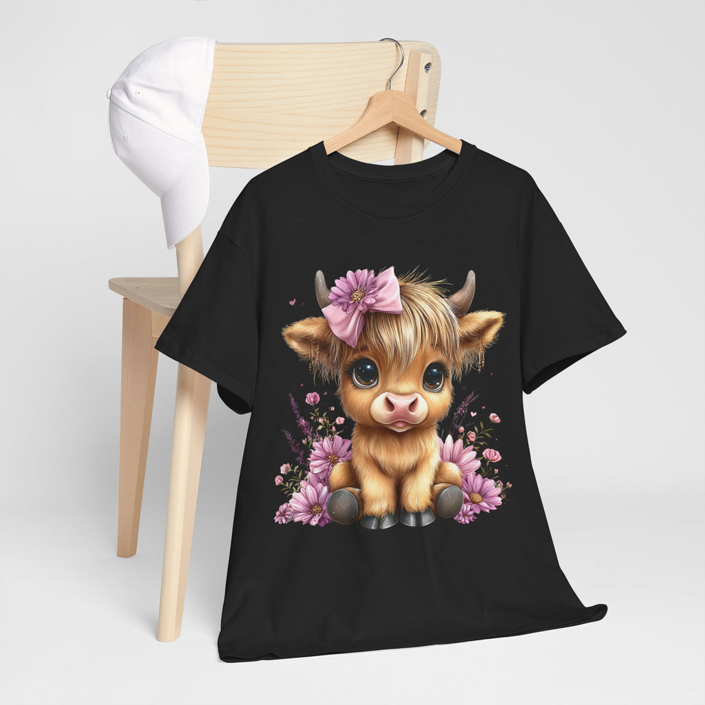 Cute Calf Tee — Adorable Floral Baby Cow Graphic T-Shirt