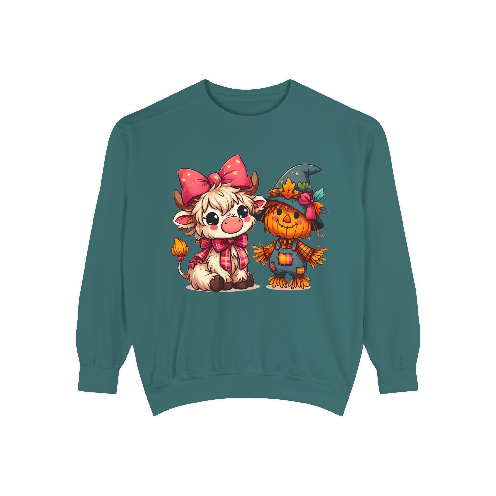 Halloween Cute Scarecrow & Kitty Sweatshirt