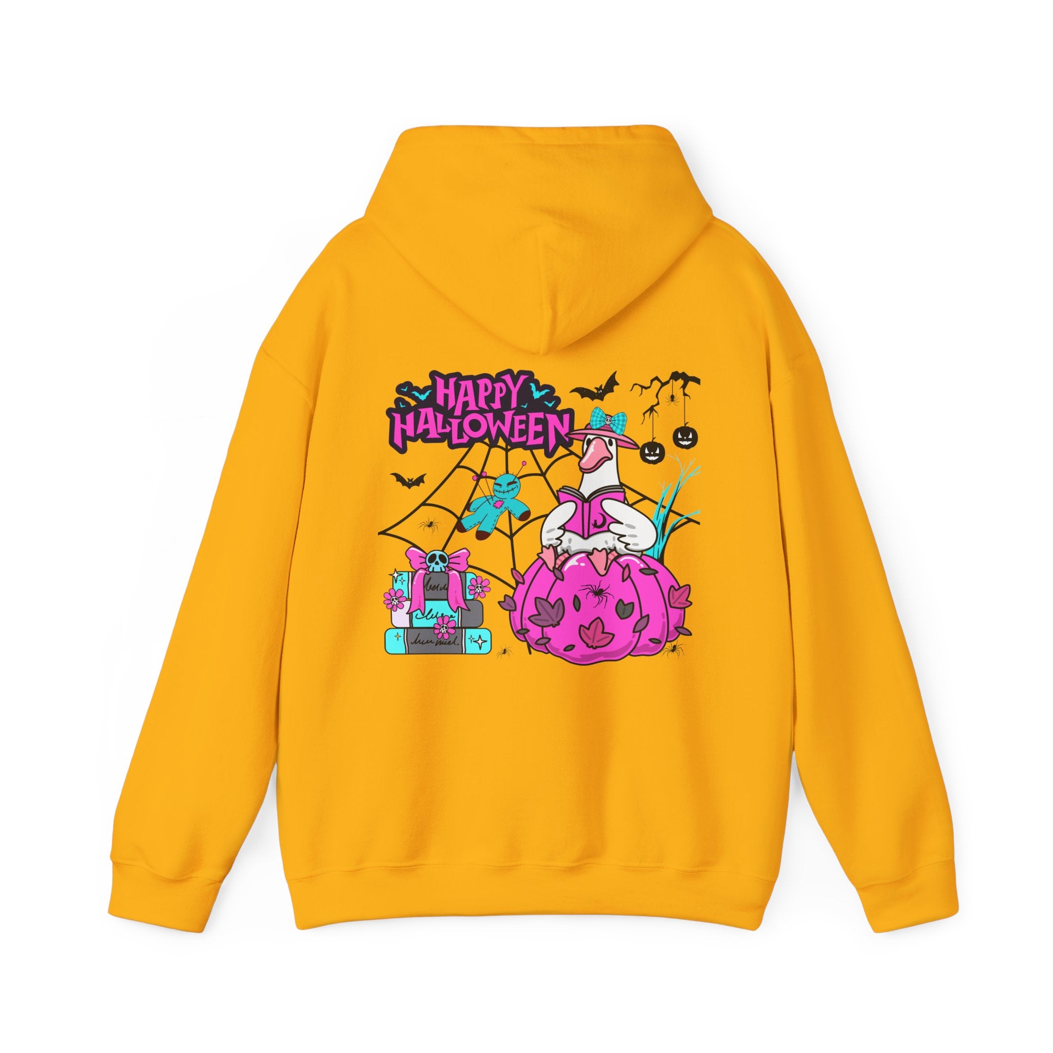 Halloween Kawaii Pumpkin Hoodie — "Happy Halloween" Cute Spooky Graphic