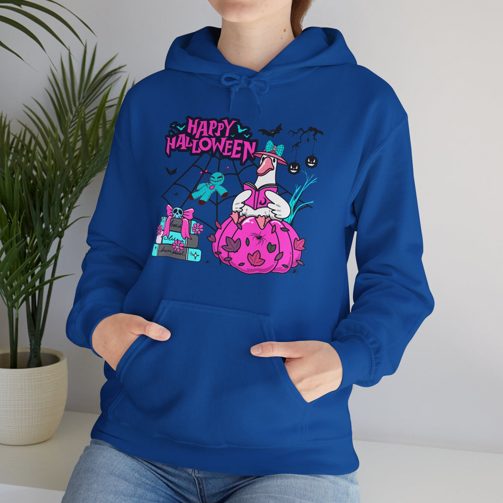 Halloween Kawaii Pumpkin Hoodie — "Happy Halloween" Cute Spooky Graphic