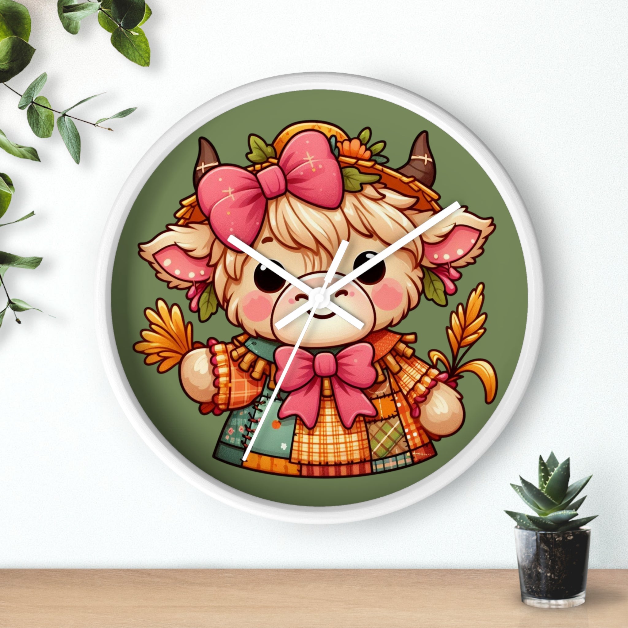 Autumn Alpaca Wall Clock — Cute Harvest Farmhouse Decor