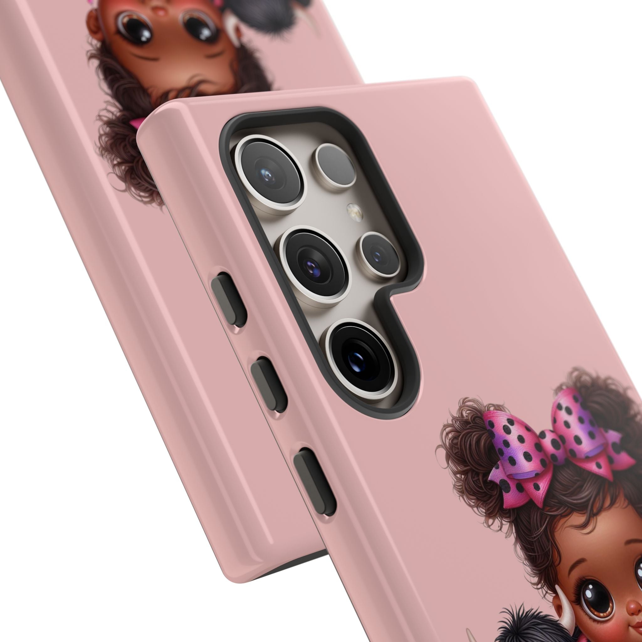 Cute Baby Girl with Plush Cow Phone Case