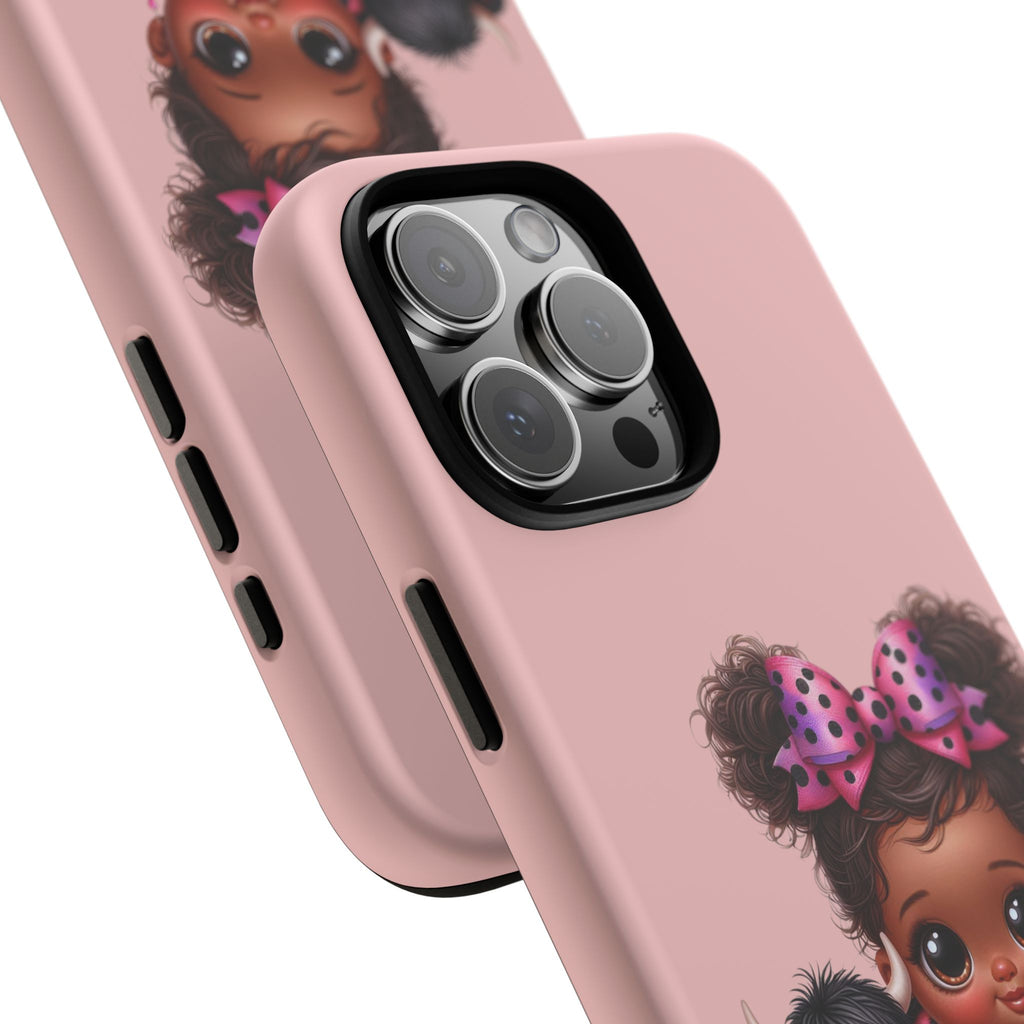 Cute Baby Girl with Plush Cow Phone Case