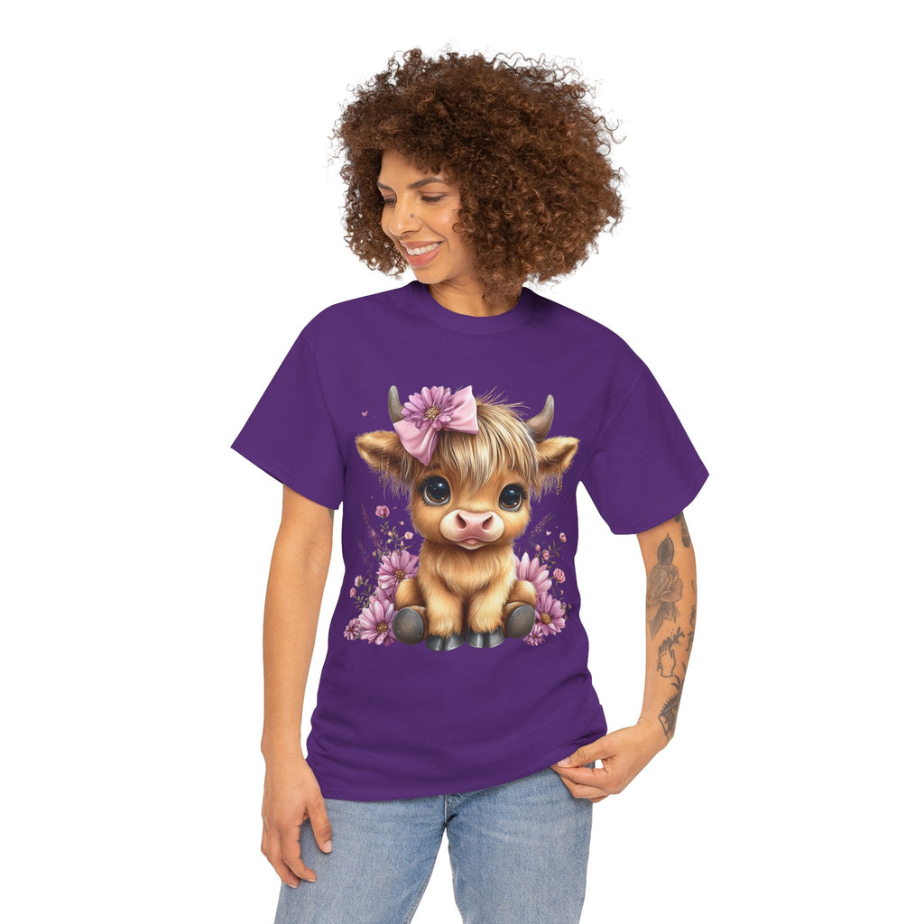 Cute Calf Tee — Adorable Floral Baby Cow Graphic T-Shirt
