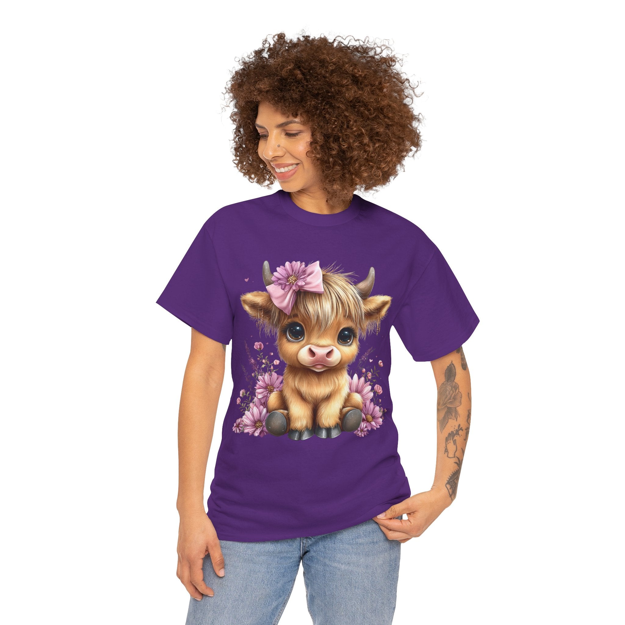 Cute Calf Tee — Adorable Floral Baby Cow Graphic T-Shirt