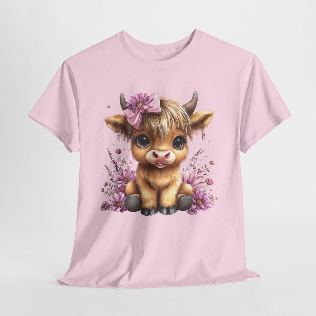 Cute Calf Tee — Adorable Floral Baby Cow Graphic T-Shirt