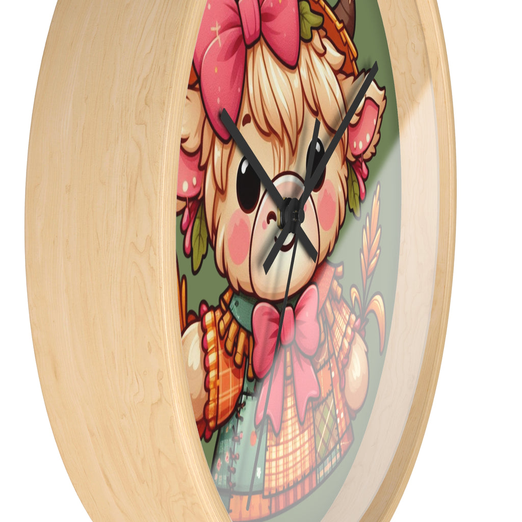 Autumn Alpaca Wall Clock — Cute Harvest Farmhouse Decor