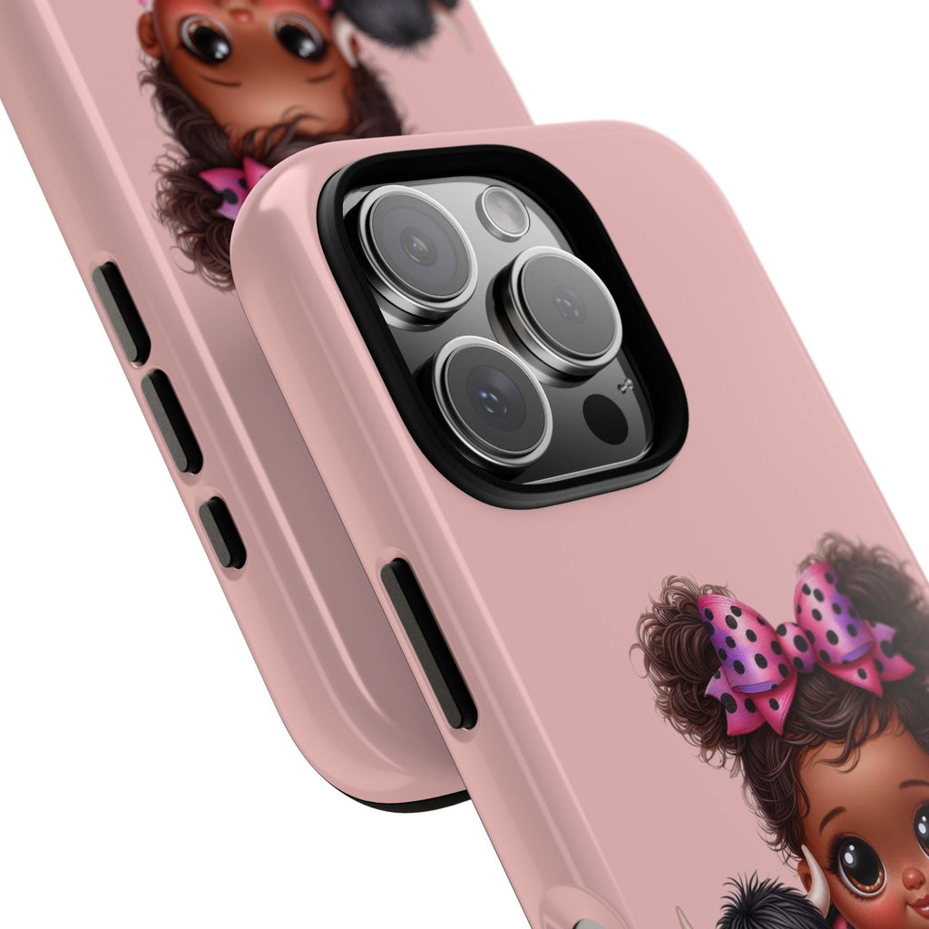 Cute Baby Girl with Plush Cow Phone Case