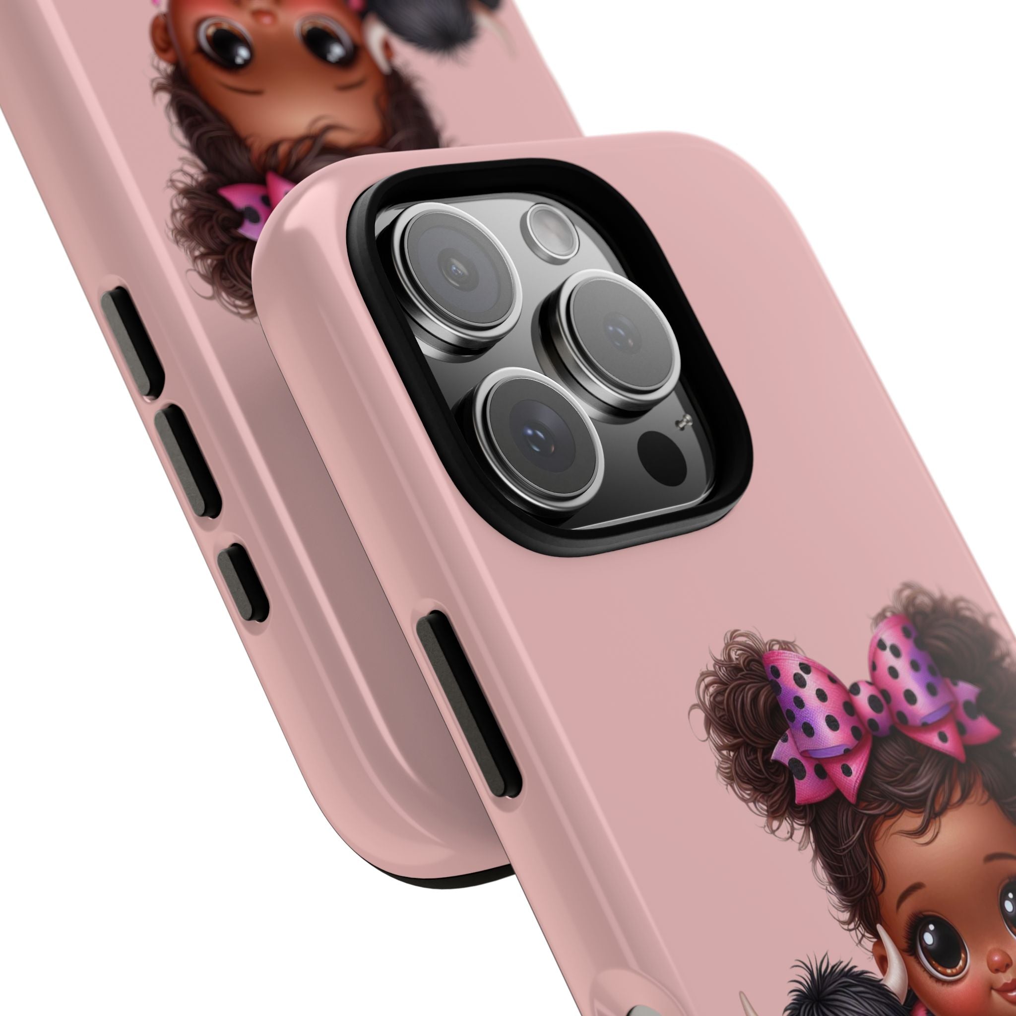Cute Baby Girl with Plush Cow Phone Case