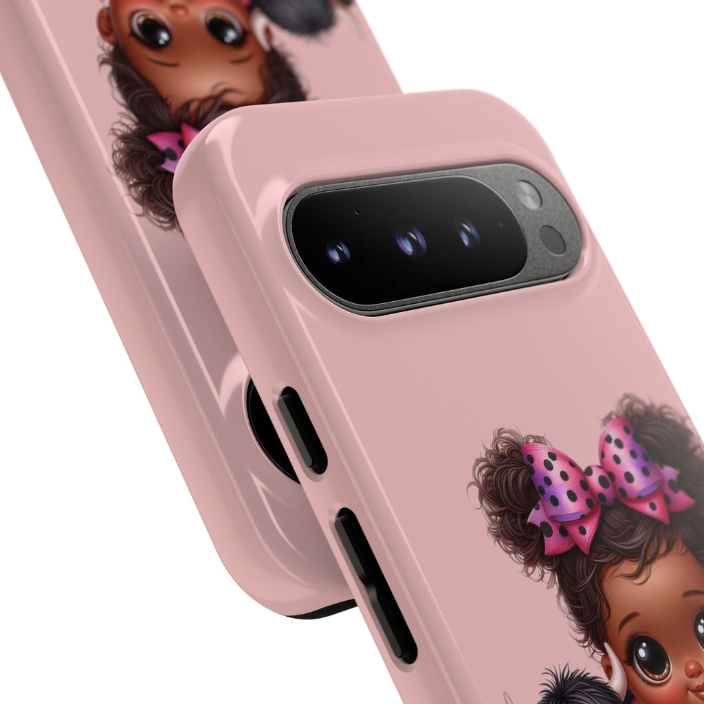 Cute Baby Girl with Plush Cow Phone Case