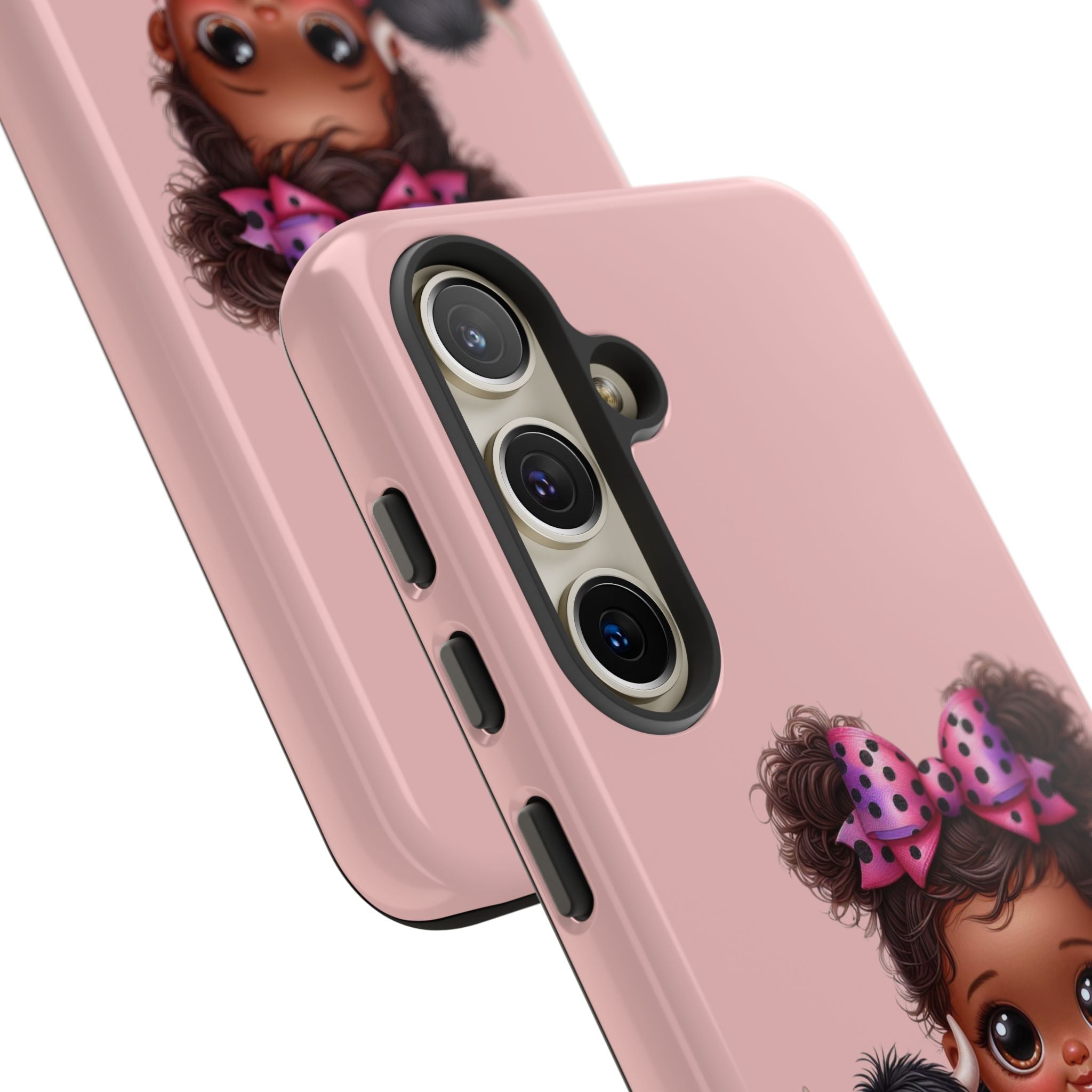 Cute Baby Girl with Plush Cow Phone Case
