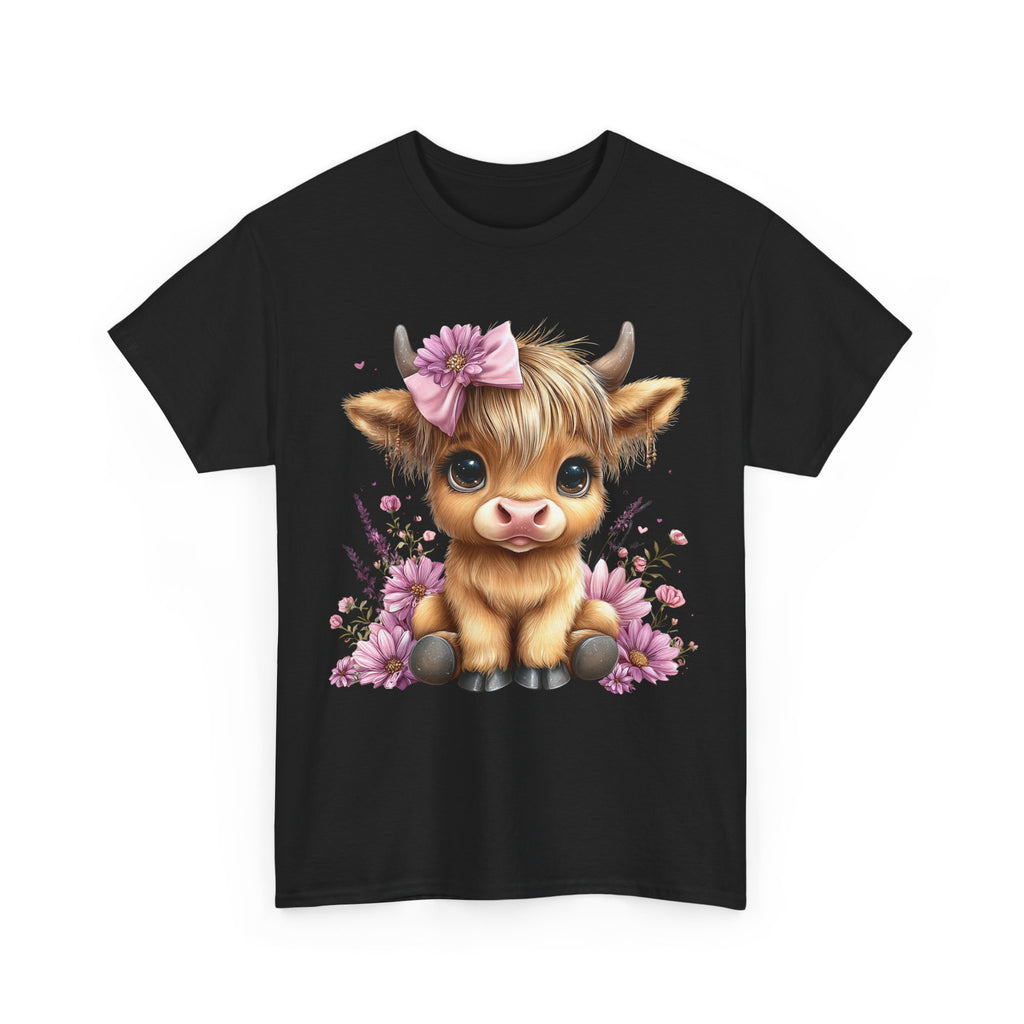 Cute Calf Tee — Adorable Floral Baby Cow Graphic T-Shirt