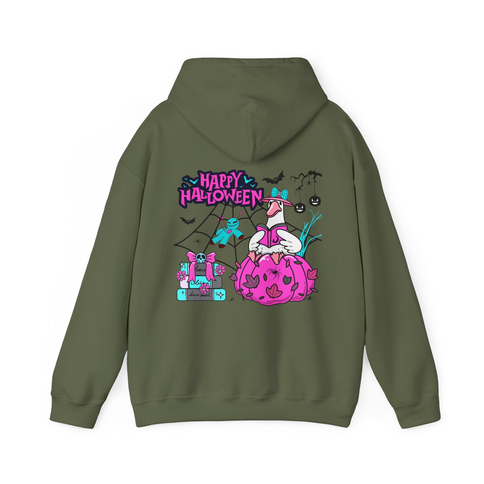 Halloween Kawaii Pumpkin Hoodie — "Happy Halloween" Cute Spooky Graphic