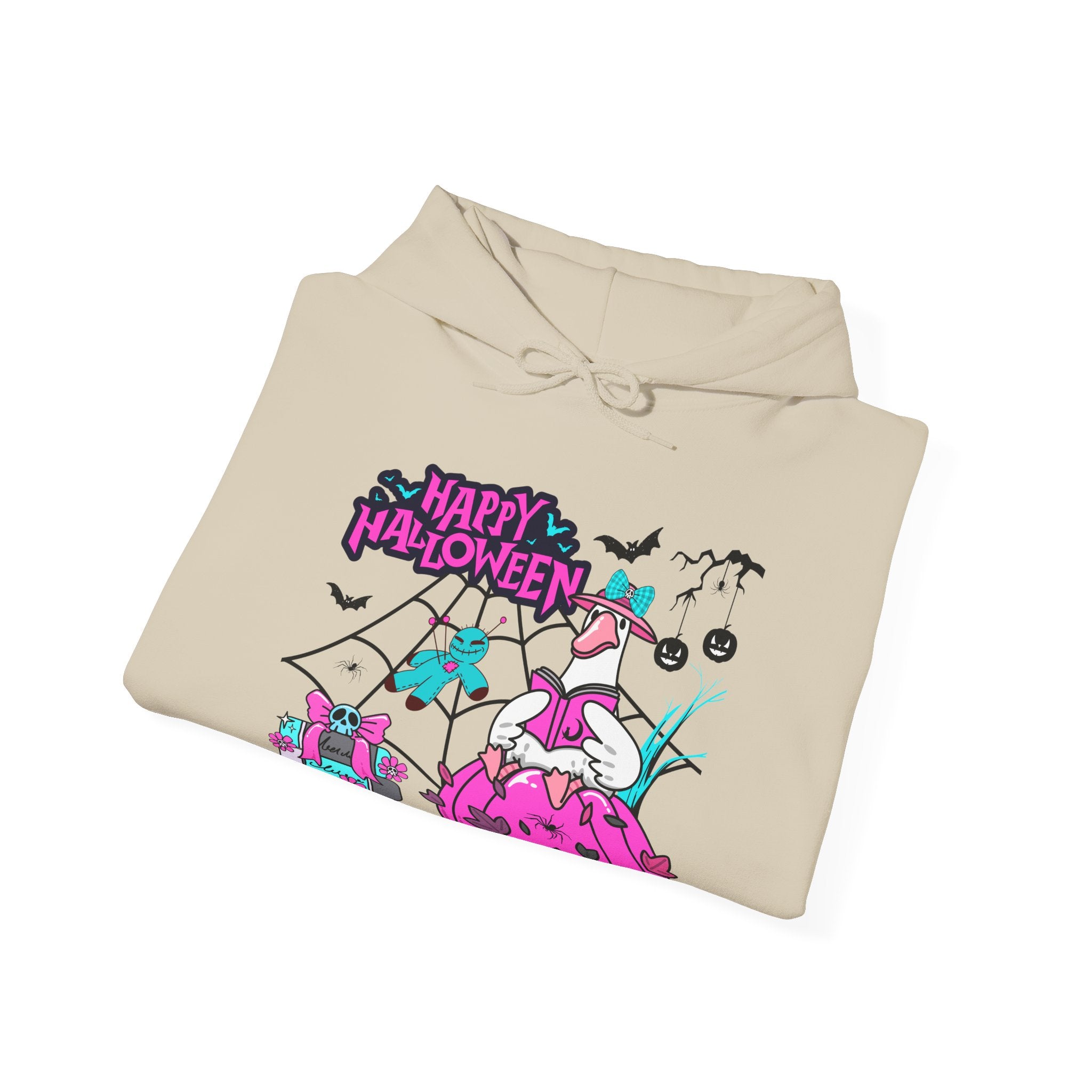 Halloween Kawaii Pumpkin Hoodie — "Happy Halloween" Cute Spooky Graphic