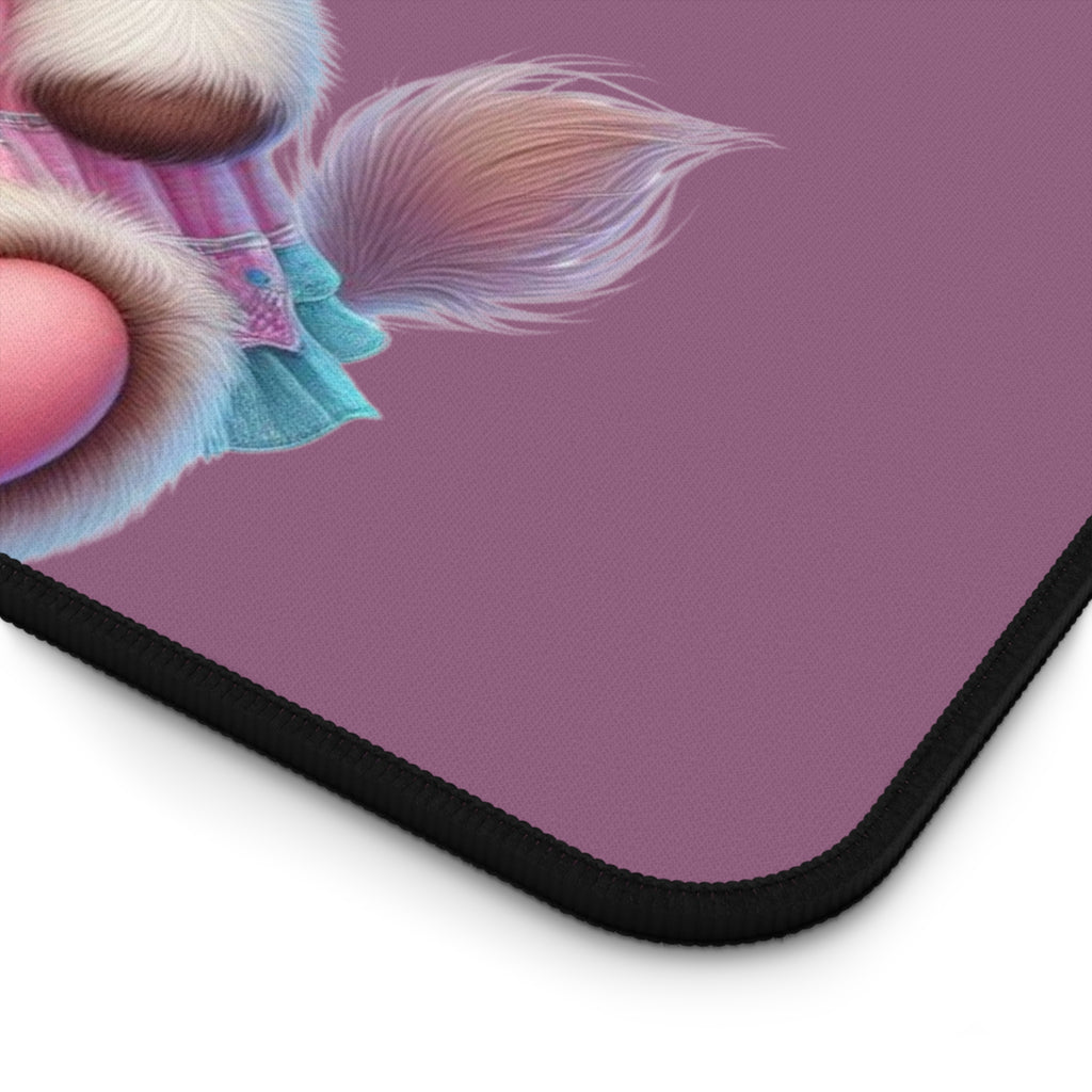Cute Pastel Cow Desk Mat — Plush Kawaii Calf Mousepad for Kids & Gamers
