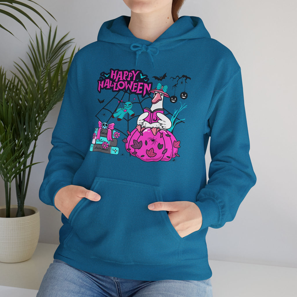 Halloween Kawaii Pumpkin Hoodie — "Happy Halloween" Cute Spooky Graphic