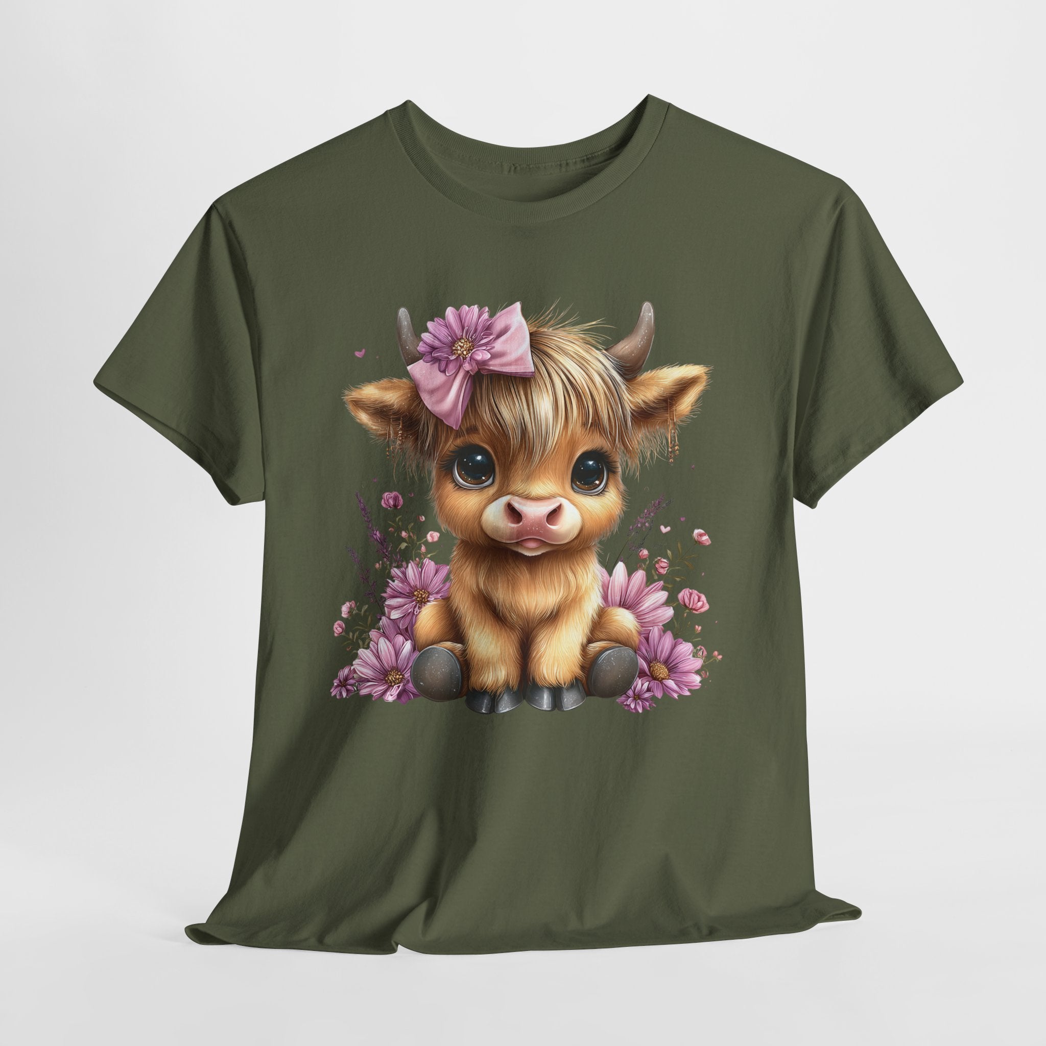 Cute Calf Tee — Adorable Floral Baby Cow Graphic T-Shirt
