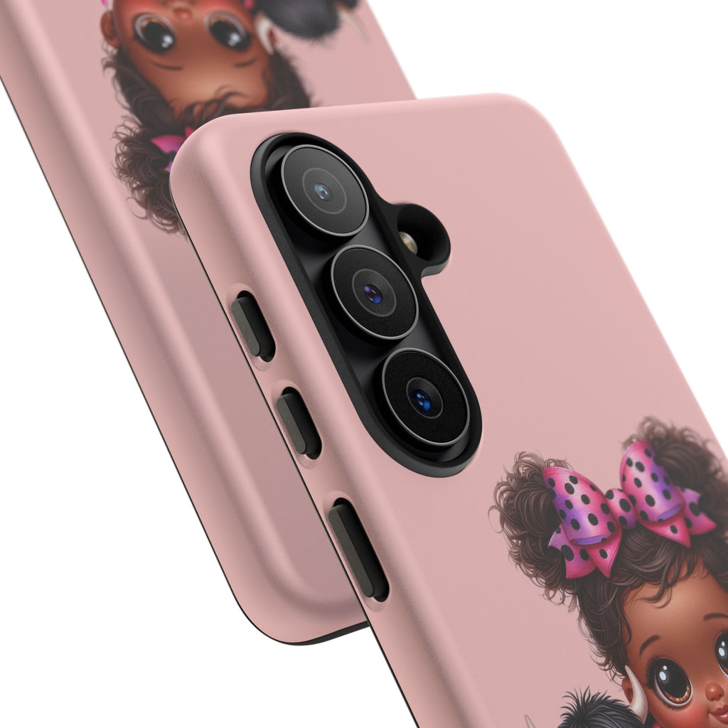 Cute Baby Girl with Plush Cow Phone Case