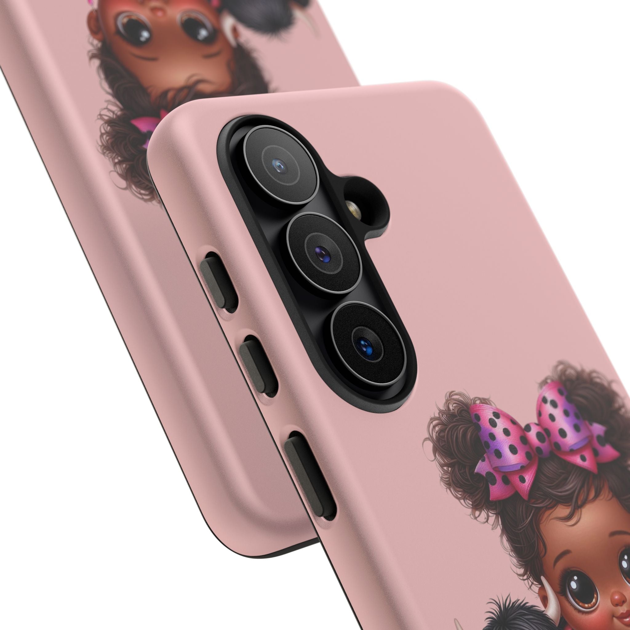 Cute Baby Girl with Plush Cow Phone Case
